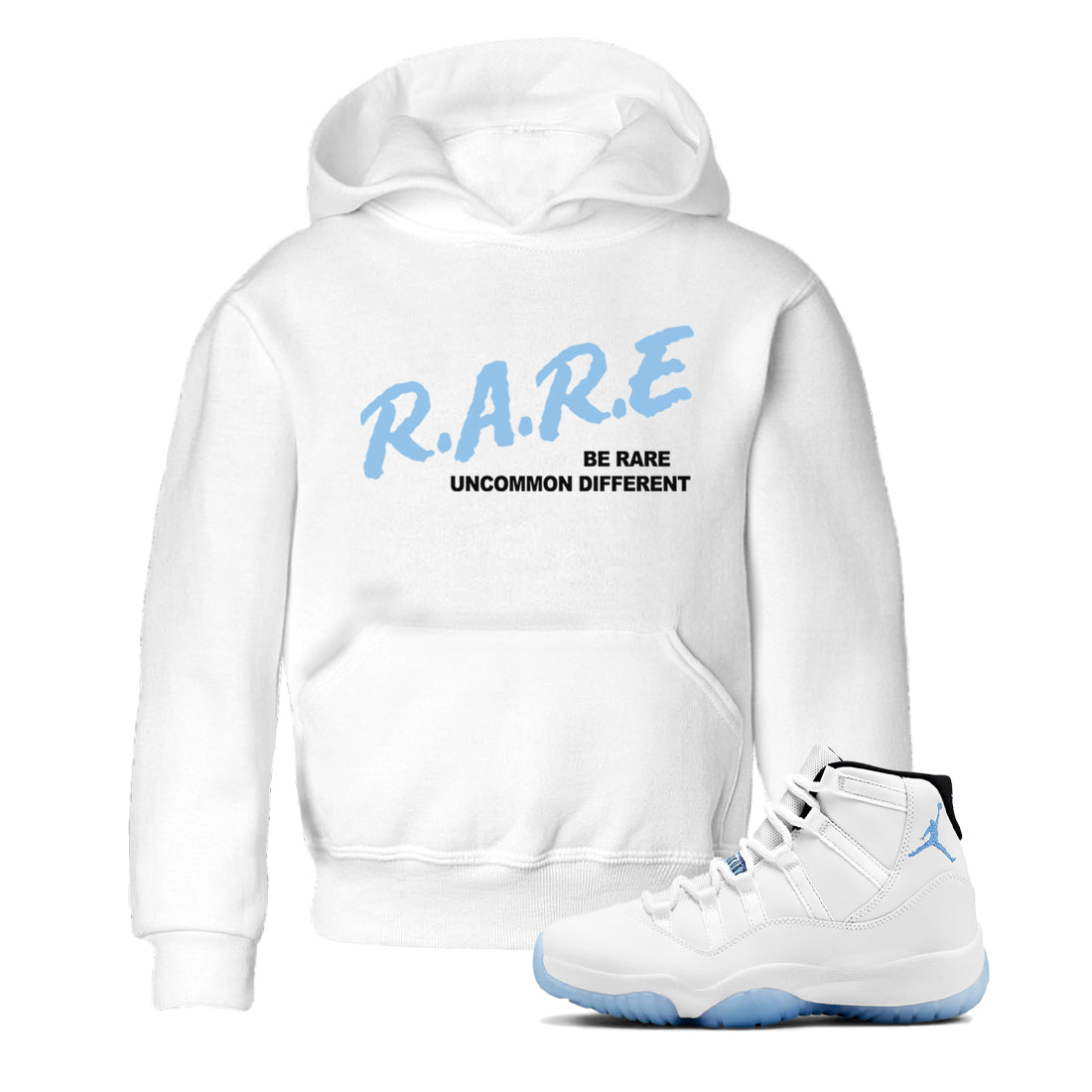 11s Legend Blue shirts to match jordans Be Rare Uncommon Different sneaker match tees Air Jordan 11 Legend Blue match shoes to clothes Drip Gear Zone Youth Baby White 1 tee