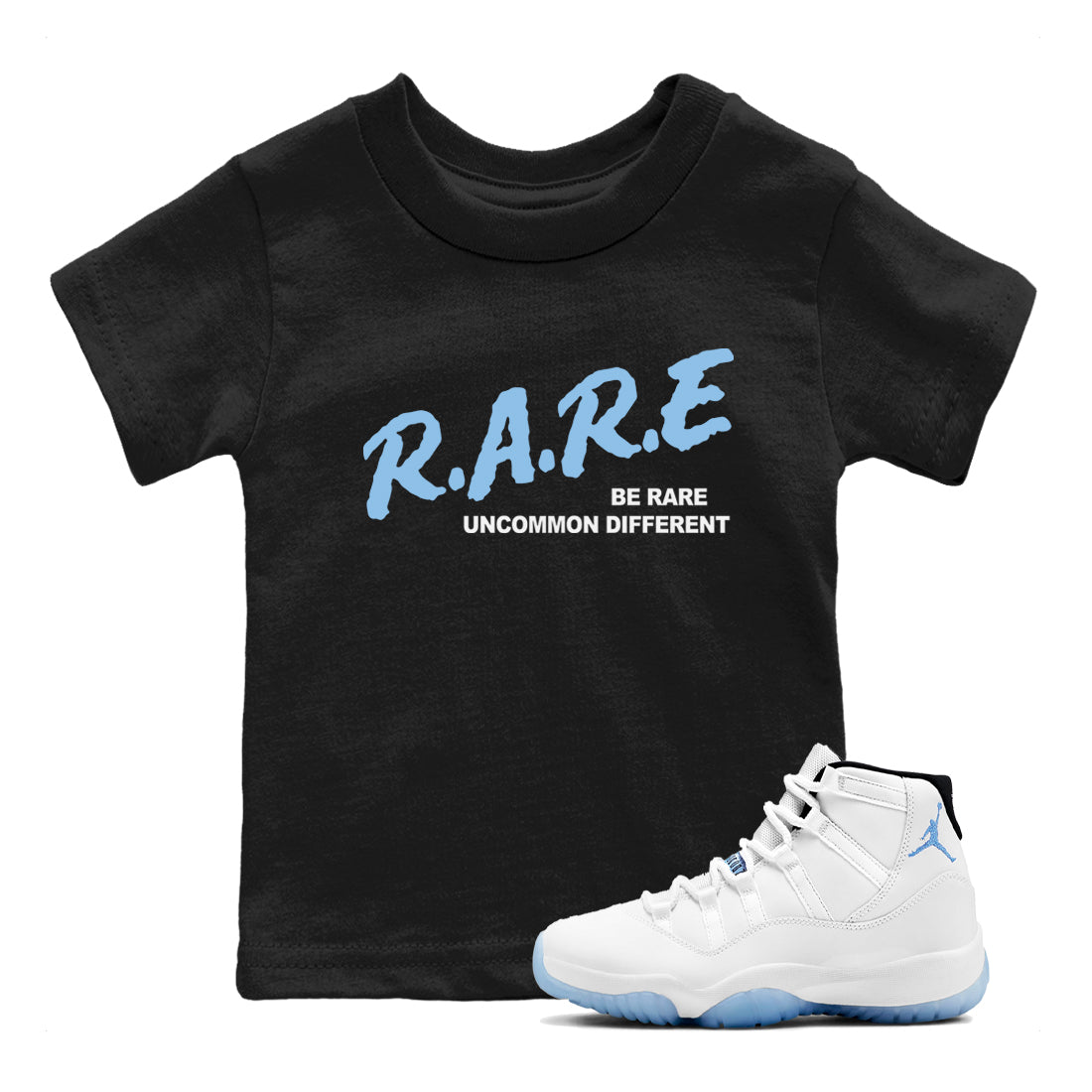 11s Legend Blue shirts to match jordans Be Rare Uncommon Different sneaker match tees Air Jordan 11 Legend Blue match shoes to clothes Drip Gear Zone Youth Baby Black 1 tee