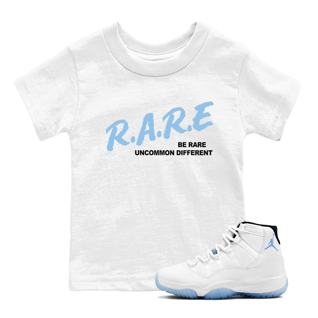 11s Legend Blue shirts to match jordans Be Rare Uncommon Different sneaker match tees Air Jordan 11 Legend Blue match shoes to clothes Drip Gear Zone Youth Baby White 1 tee