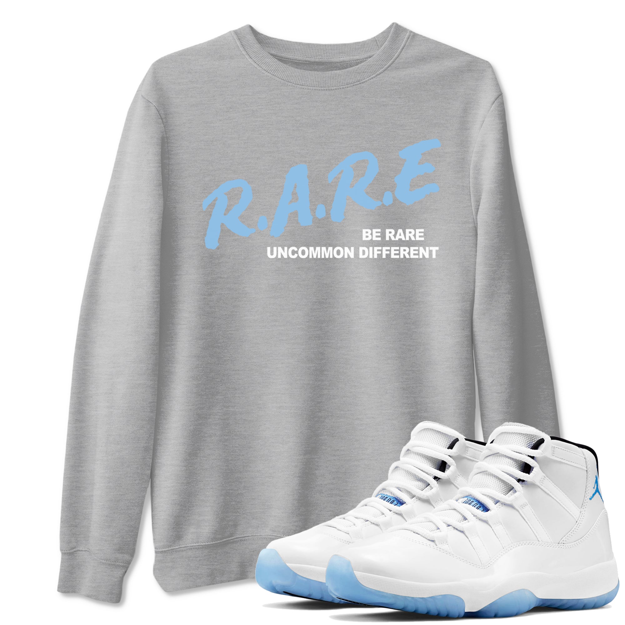 11s Legend Blue shirts to match jordans Be Rare Uncommon Different sneaker match tees Air Jordan 11 Legend Blue match shoes to clothes Drip Gear Zone unisex cotton Heather Grey 1 shirts