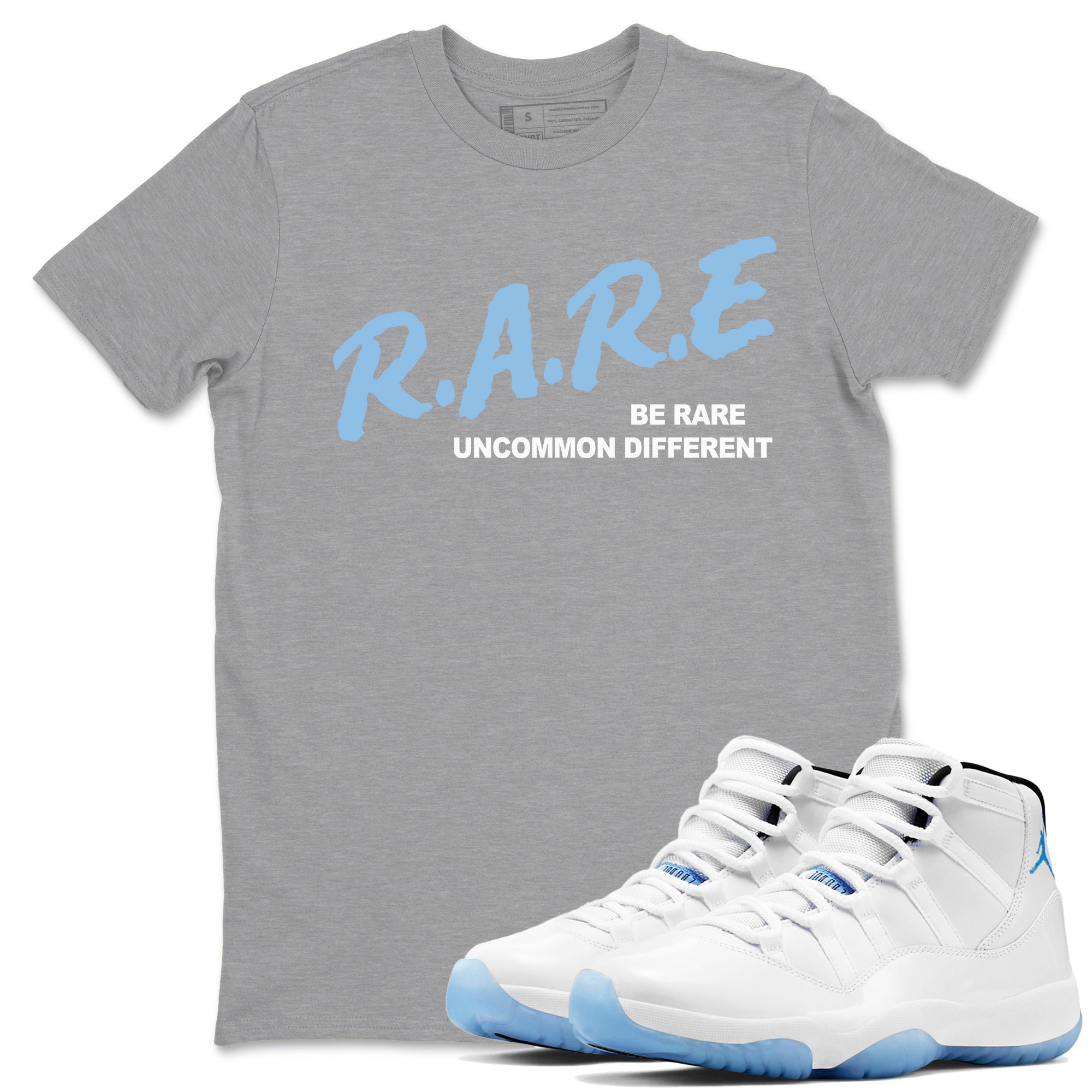 11s Legend Blue shirts to match jordans Be Rare Uncommon Different sneaker match tees Air Jordan 11 Legend Blue match shoes to clothes Drip Gear Zone unisex cotton Heather Grey 1 shirts