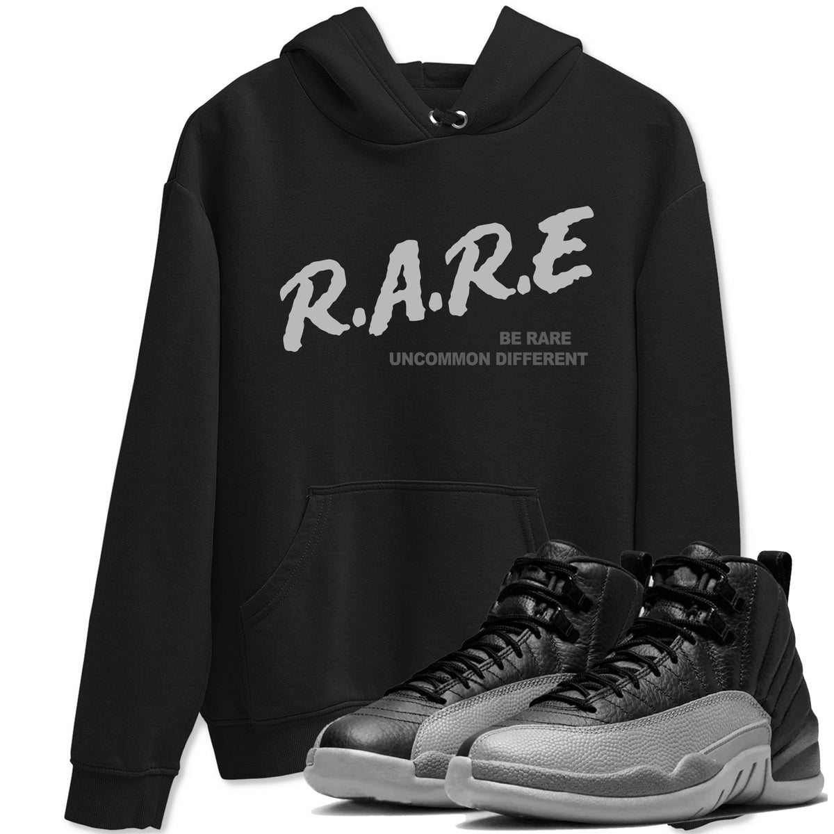 12s Black Wolf Grey shirts to match jordans Be Rare Uncommon Different sneaker match tees Air Jordan 12 Black Wolf Grey match shoes to clothes Drip Gear Zone unisex cotton Black 1 shirts