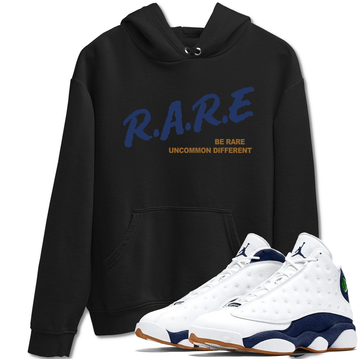 13s Midnight Navy shirts to match jordans Be Rare Uncommon Different sneaker match tees Air Jordan 13 Midnight Navy match shoes to clothes Drip Gear Zone unisex cotton Black 1 shirts