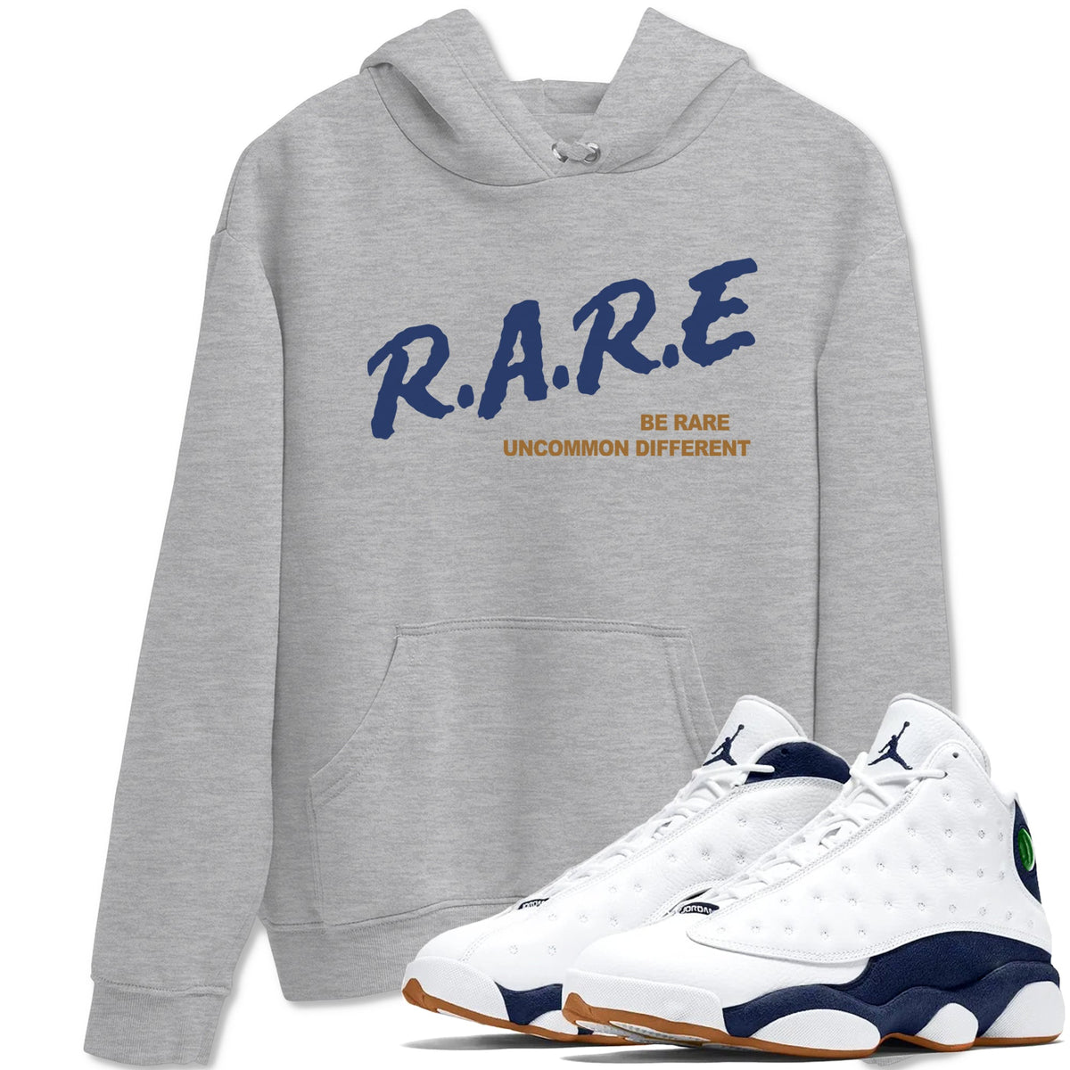 13s Midnight Navy shirts to match jordans Be Rare Uncommon Different sneaker match tees Air Jordan 13 Midnight Navy match shoes to clothes Drip Gear Zone unisex cotton Heather Grey 1 shirts