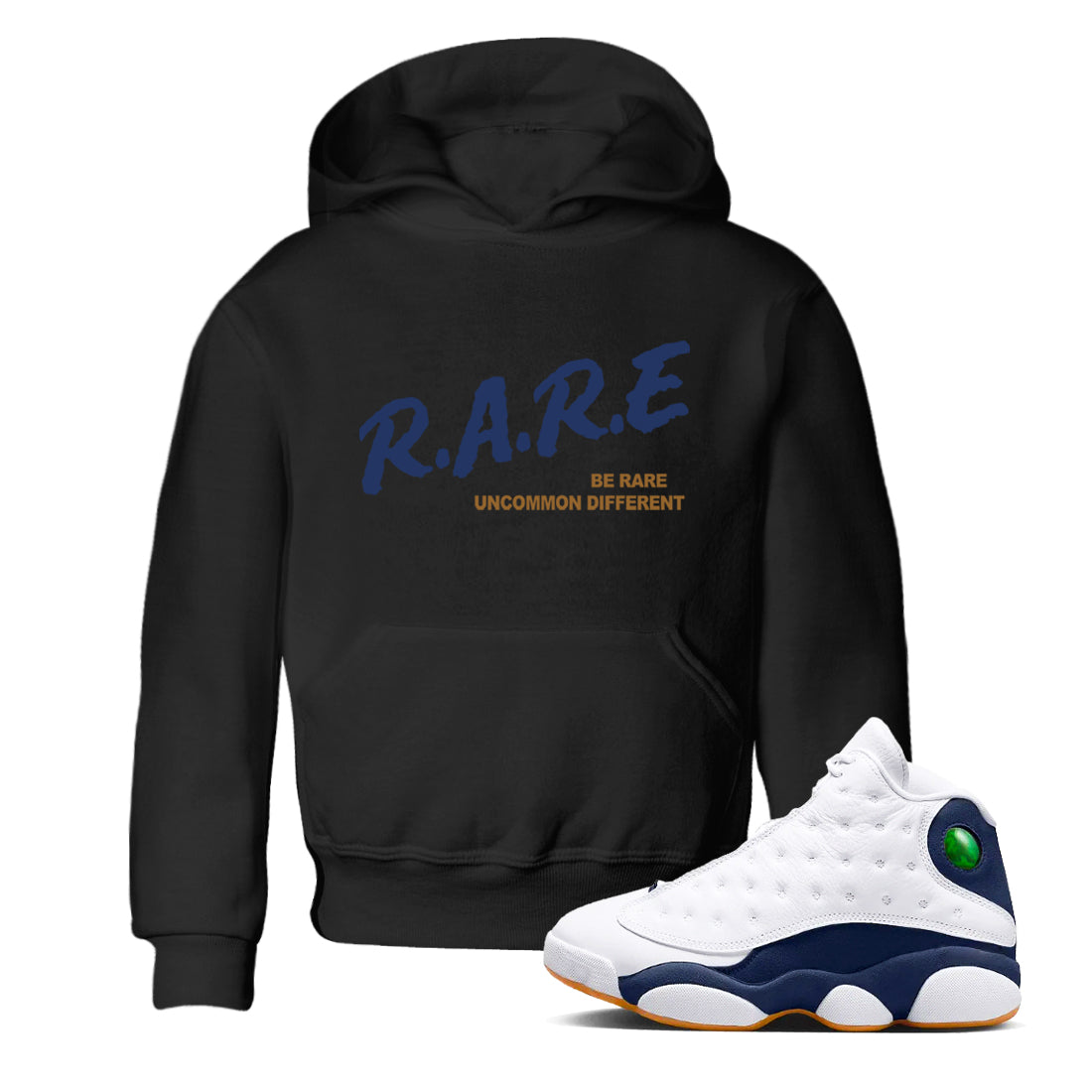 13s Midnight Navy shirts to match jordans Be Rare Uncommon Different sneaker match tees Air Jordan 13 Midnight Navy match shoes to clothes Drip Gear Zone Youth Baby Black 1 tee