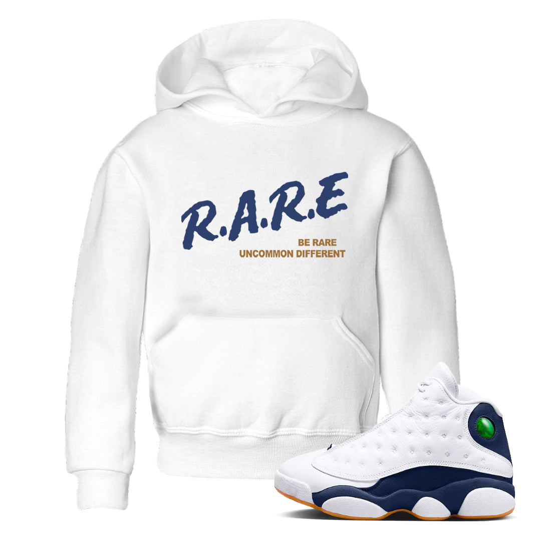 13s Midnight Navy shirts to match jordans Be Rare Uncommon Different sneaker match tees Air Jordan 13 Midnight Navy match shoes to clothes Drip Gear Zone Youth Baby White 1 tee