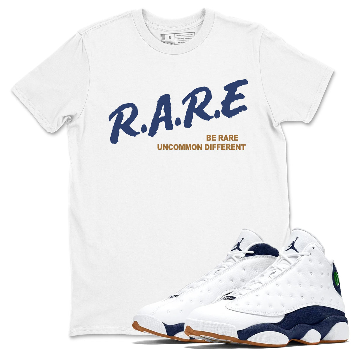 13s Midnight Navy shirts to match jordans Be Rare Uncommon Different sneaker match tees Air Jordan 13 Midnight Navy match shoes to clothes Drip Gear Zone unisex cotton White 1 shirts