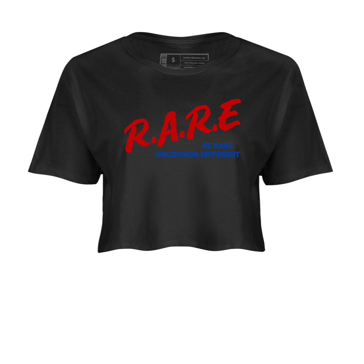 4s Rare Air shirts to match jordans Be Rare Uncommon Different sneaker match tees Air Jordan 4 Rare Air match shoes to clothes Drip Gear Zone unisex cotton Black 2 crop tee