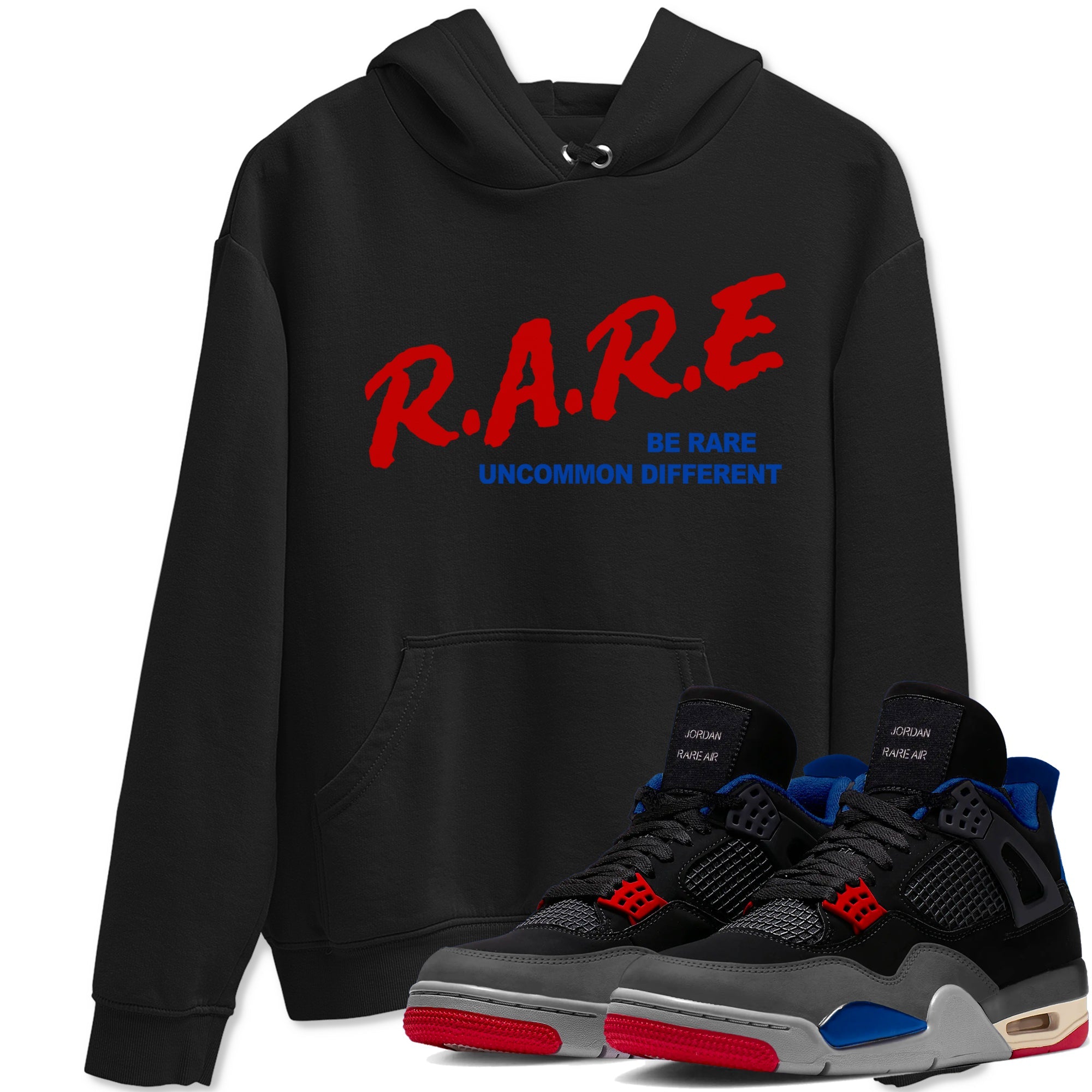 4s Rare Air shirts to match jordans Be Rare Uncommon Different sneaker match tees Air Jordan 4 Rare Air match shoes to clothes Drip Gear Zone unisex cotton Black 1 shirts