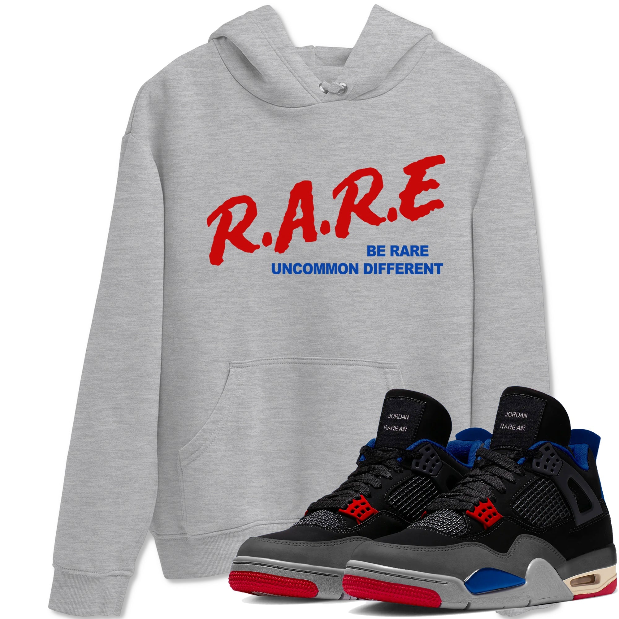 4s Rare Air shirts to match jordans Be Rare Uncommon Different sneaker match tees Air Jordan 4 Rare Air match shoes to clothes Drip Gear Zone unisex cotton Heather Grey 1 shirts