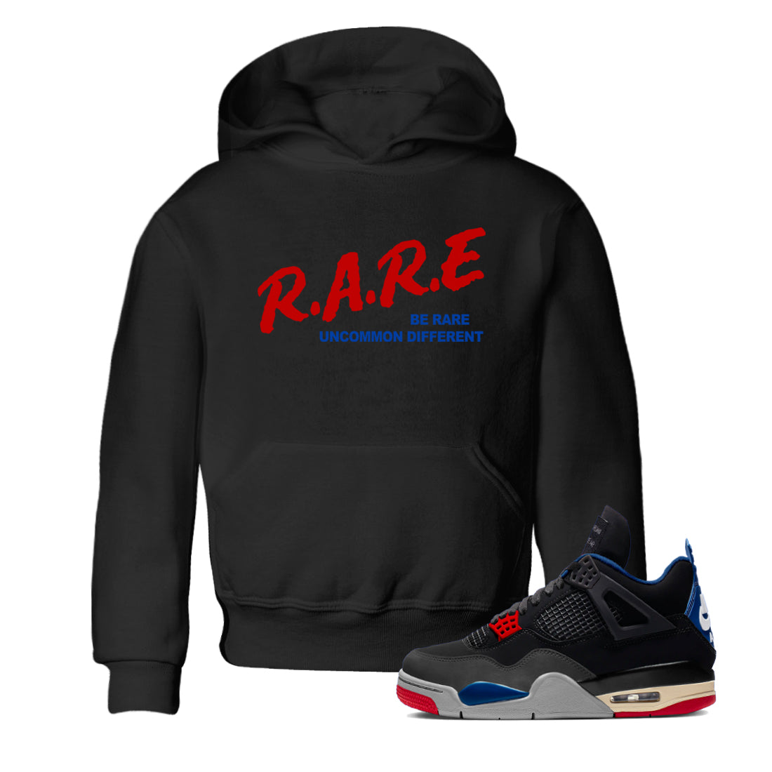 4s Rare Air shirts to match jordans Be Rare Uncommon Different sneaker match tees Air Jordan 4 Rare Air match shoes to clothes Drip Gear Zone Youth Baby Black 1 tee
