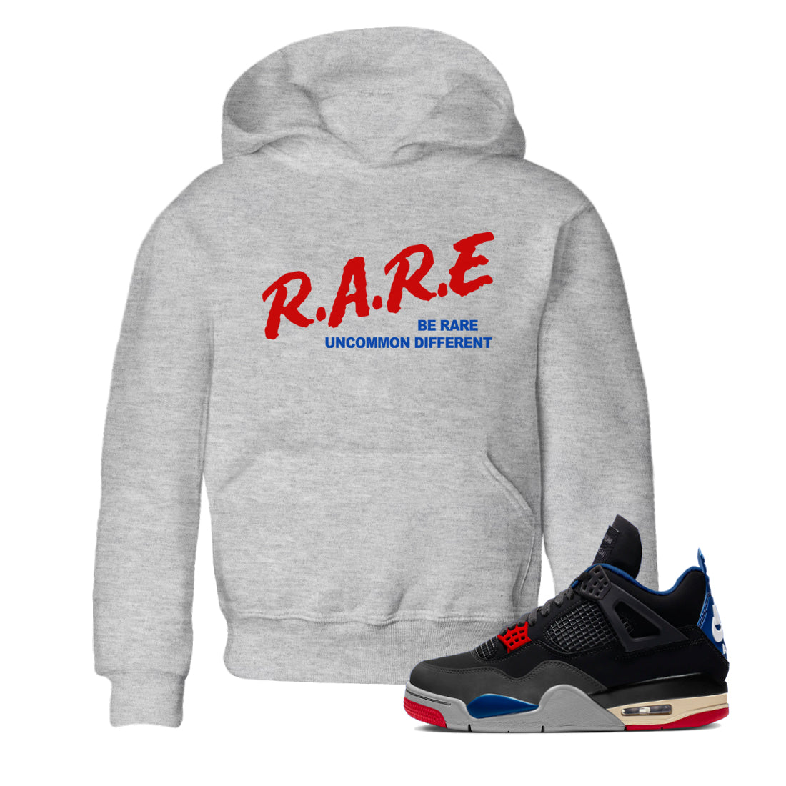 4s Rare Air shirts to match jordans Be Rare Uncommon Different sneaker match tees Air Jordan 4 Rare Air match shoes to clothes Drip Gear Zone Youth Baby Heather Grey 1 tee