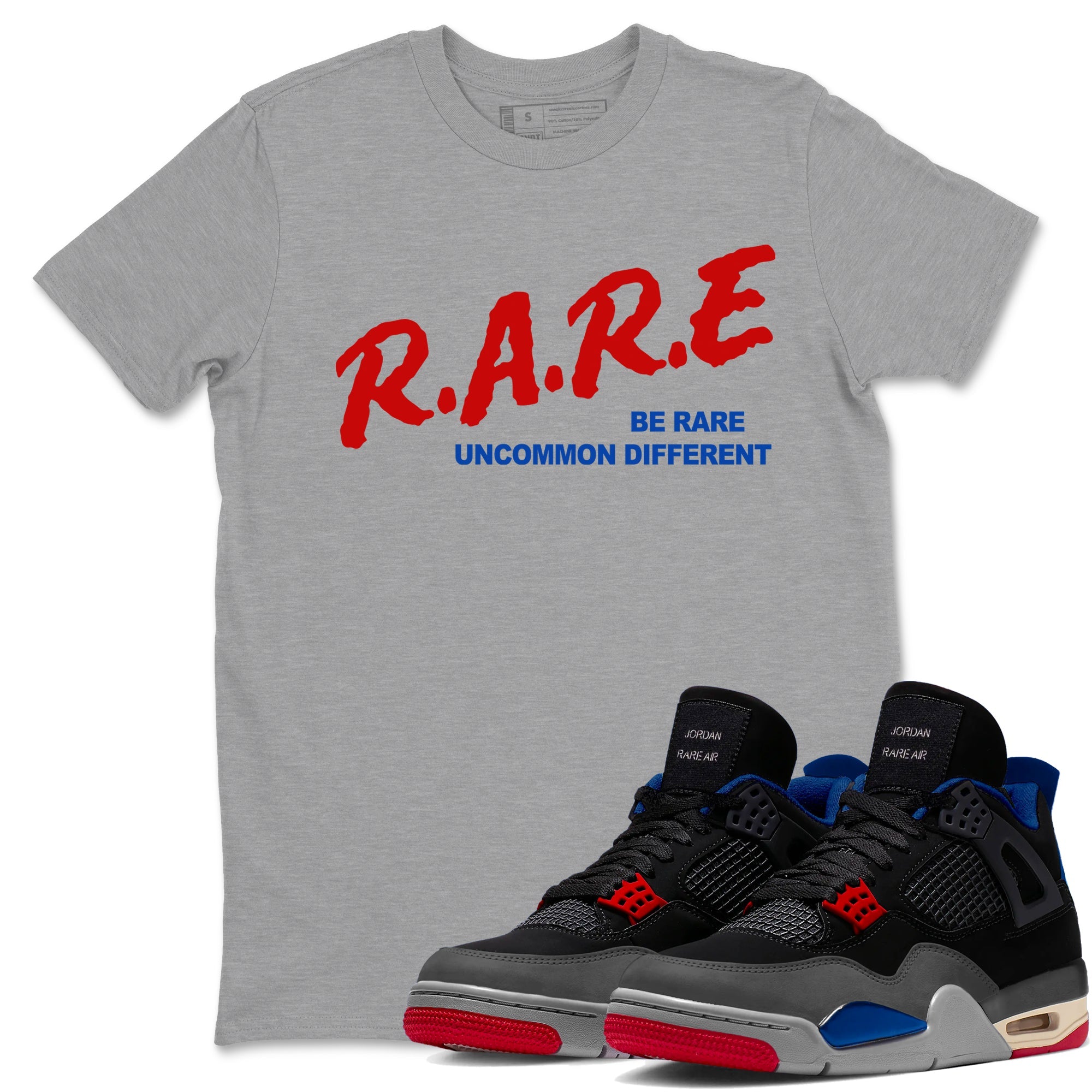 4s Rare Air shirts to match jordans Be Rare Uncommon Different sneaker match tees Air Jordan 4 Rare Air match shoes to clothes Drip Gear Zone unisex cotton Heather Grey 1 shirts