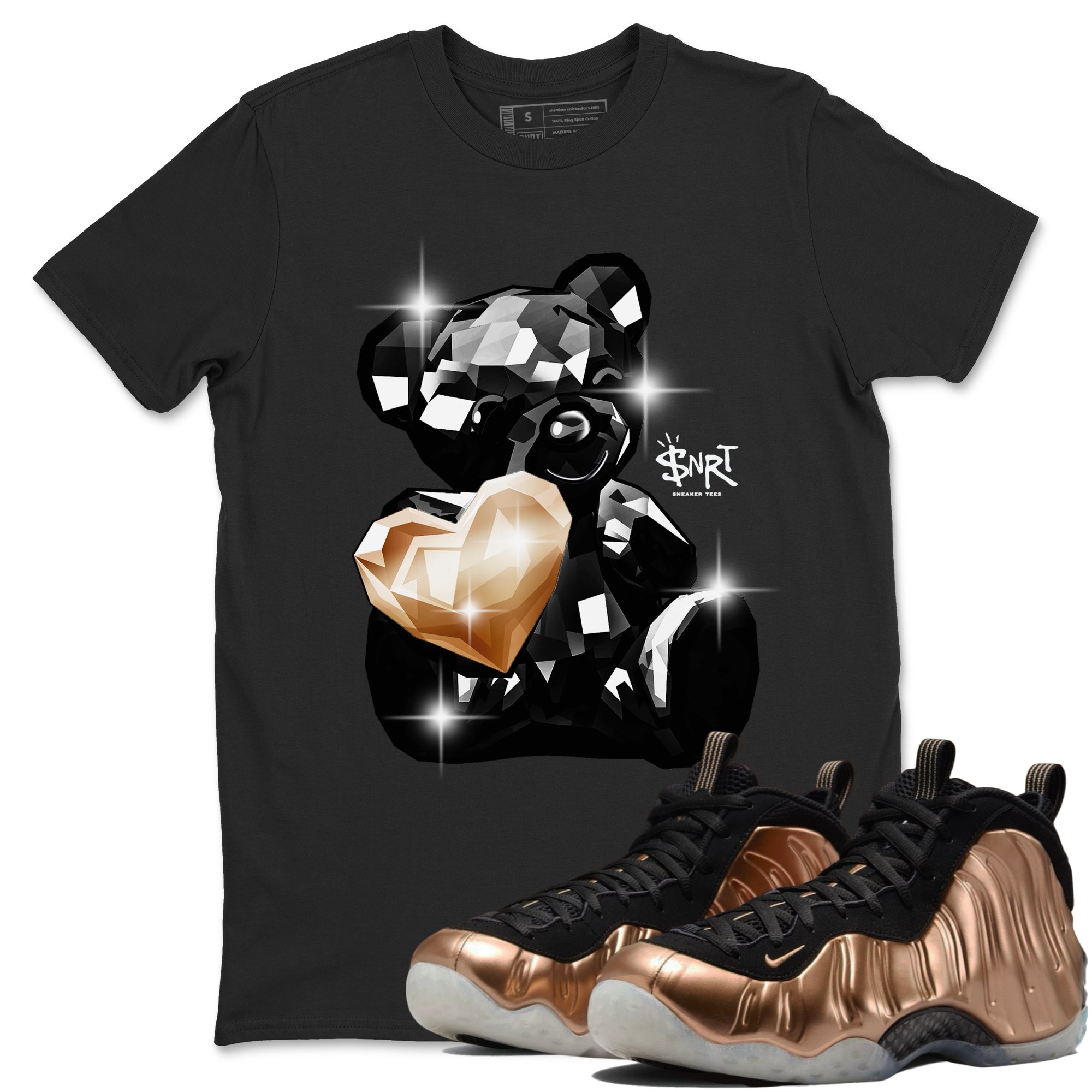Foams One Metallic Copper shirts to match jordans Bear Germs sneaker match tees Air Foamposite One Metallic Copper match shoes to clothes Drip Gear Zone unisex cotton Black 1 shirts