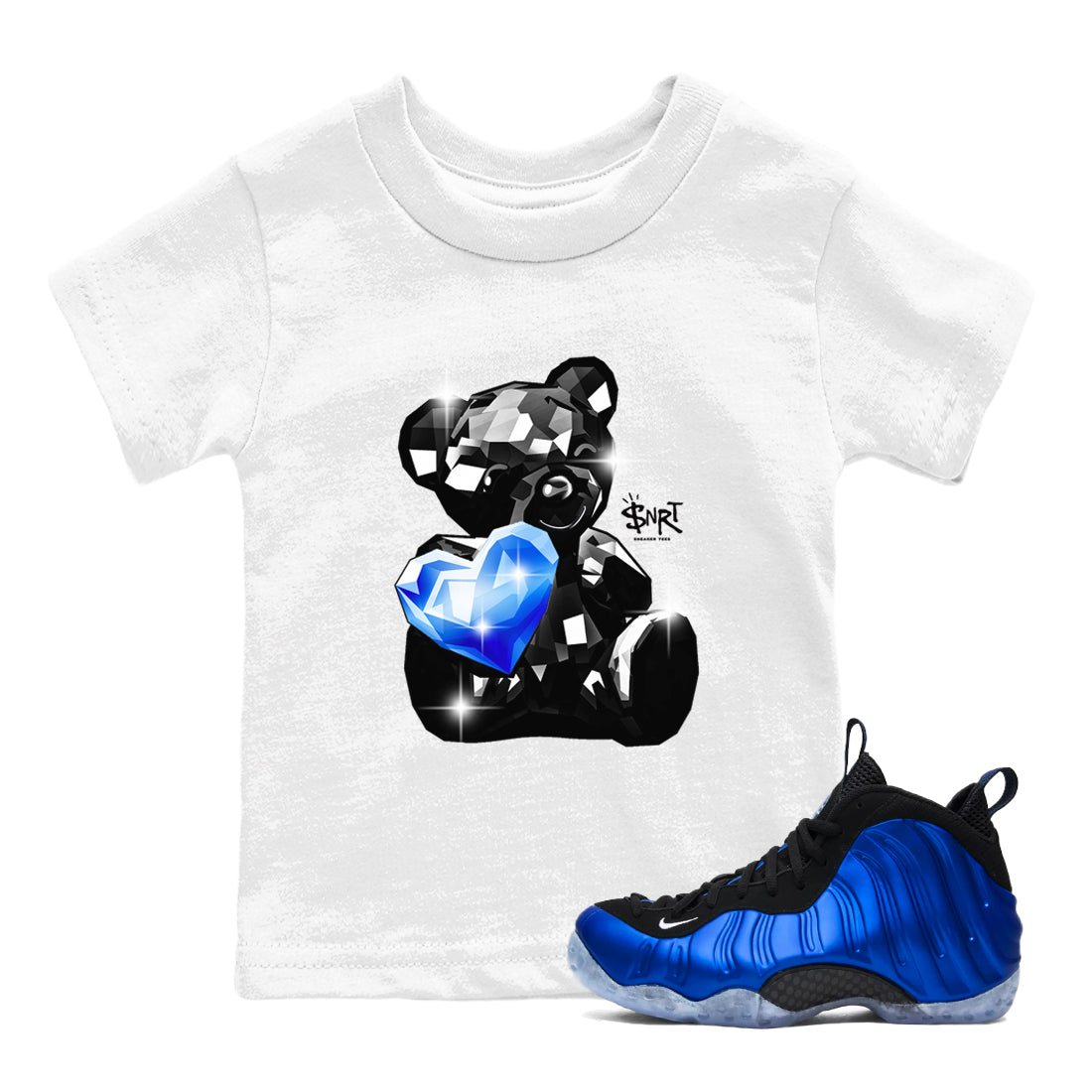 Foams One Royal shirts to match jordans Bear Germs sneaker match tees Air Foamposite One Royal match shoes to clothes Drip Gear Zone Youth Baby White 1 tee