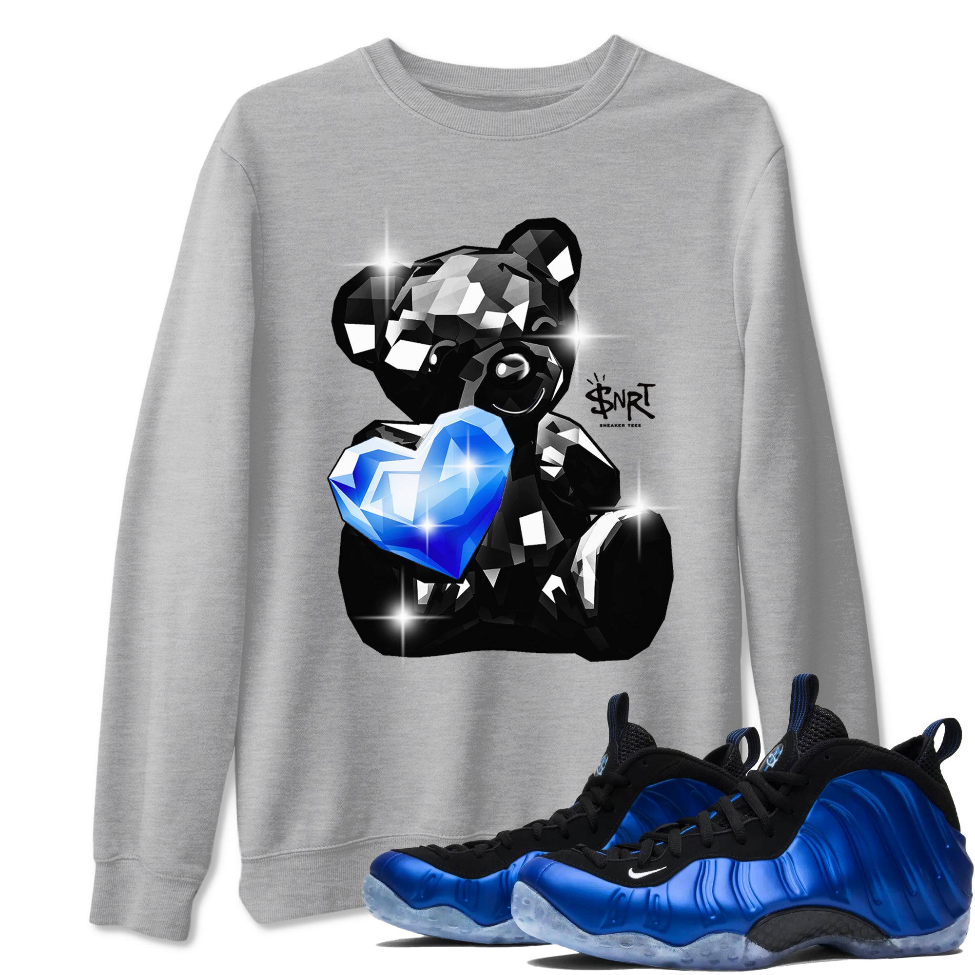 Foams One Royal shirts to match jordans Bear Germs sneaker match tees Air Foamposite One Royal match shoes to clothes Drip Gear Zone unisex cotton Heather Grey 1 shirts