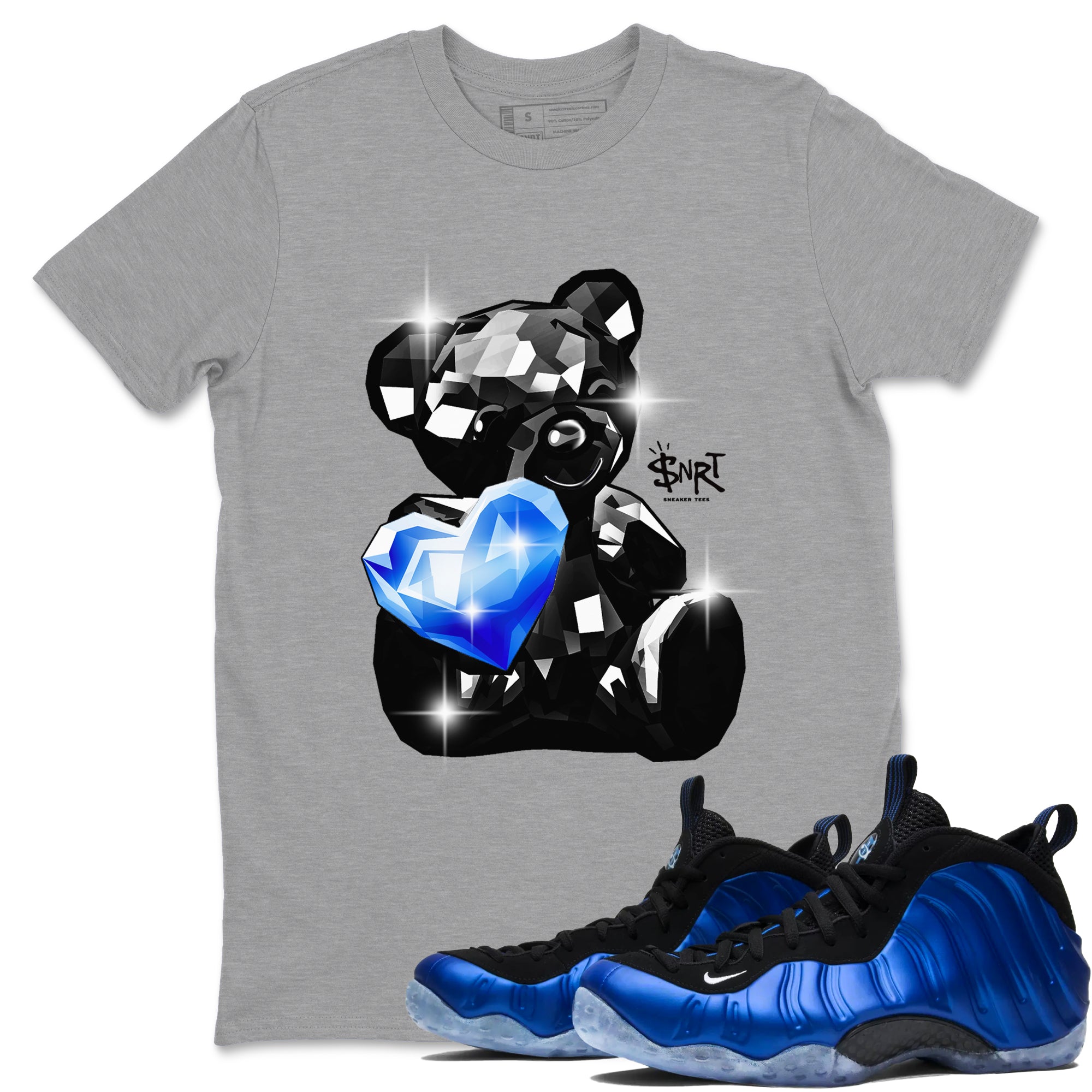 Foams One Royal shirts to match jordans Bear Germs sneaker match tees Air Foamposite One Royal match shoes to clothes Drip Gear Zone unisex cotton Heather Grey 1 shirts
