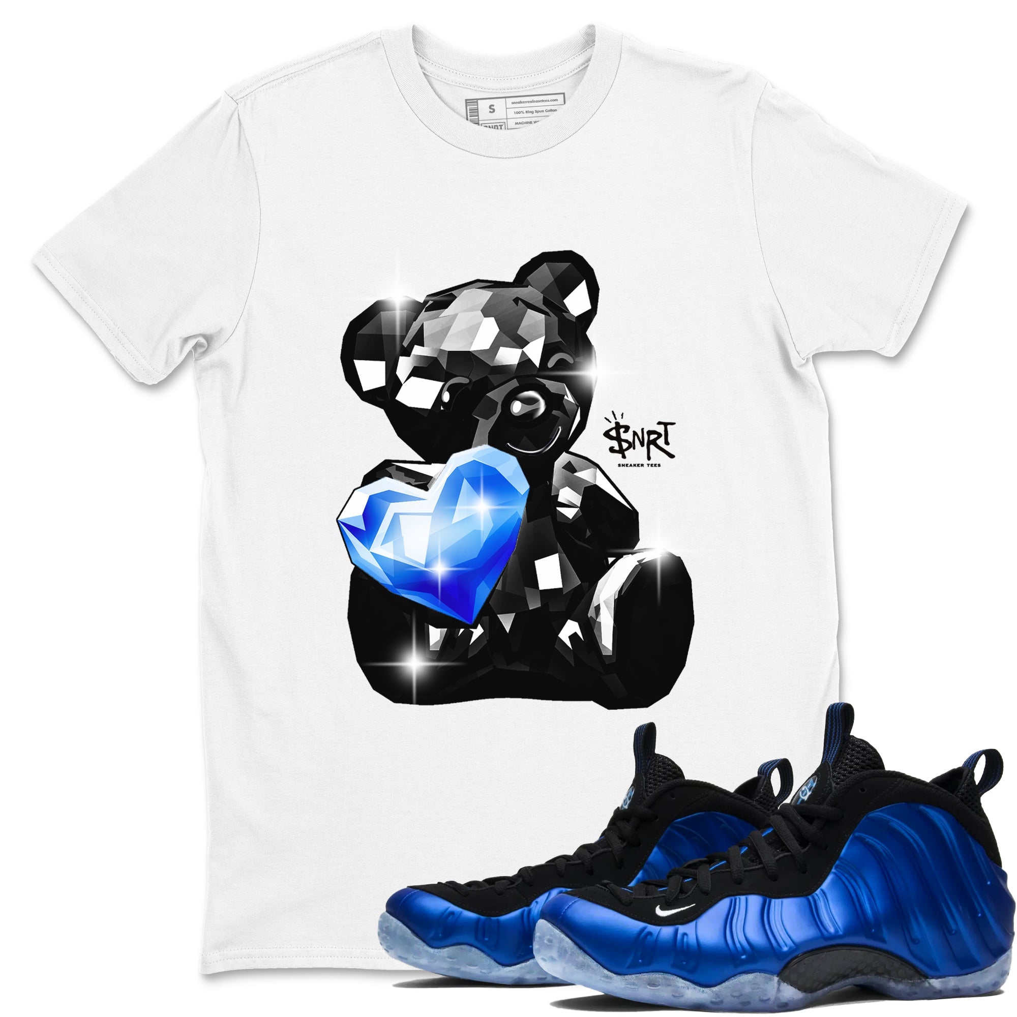 Foams One Royal shirts to match jordans Bear Germs sneaker match tees Air Foamposite One Royal match shoes to clothes Drip Gear Zone unisex cotton White 1 shirts