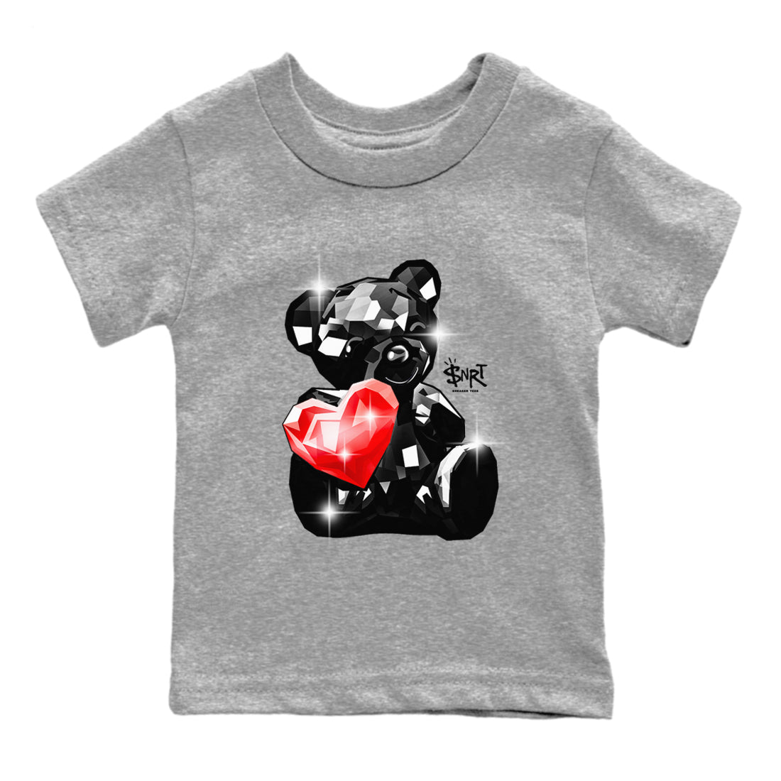1s Black Toe Reimagined shirts to match jordans Bear Germs sneaker match tees Air Jordan 1 Black Toe Reimagined match shoes to clothes Drip Gear Zone Youth Baby Heather Grey 2 tee