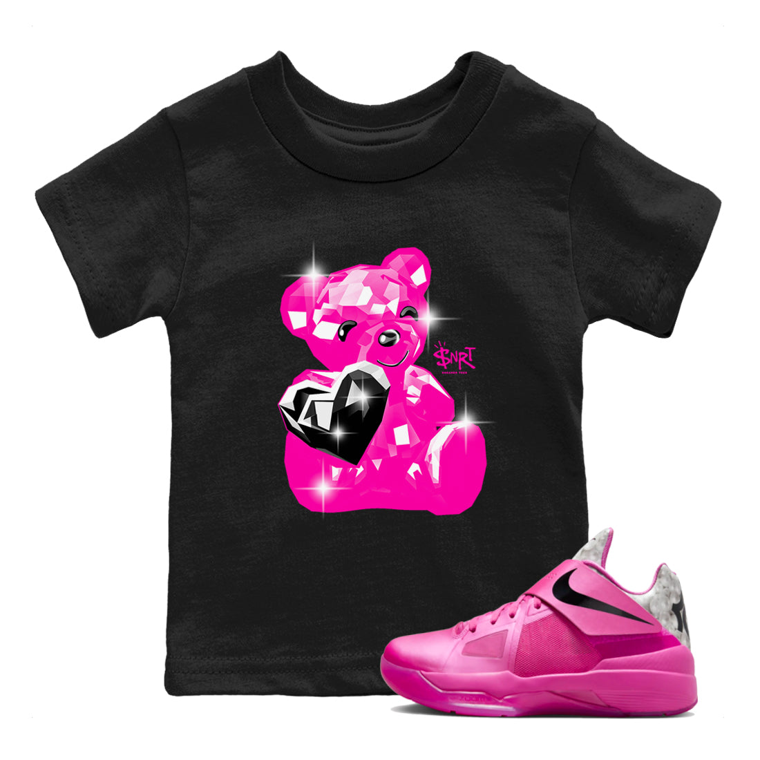 Nike KD 4 Retro Aunt Pearl shirts to match jordans Bear Germs sneaker match tees Nike KD 4 Aunt Pearl match shoes to clothes Drip Gear Zone Youth Baby Black 1 tee