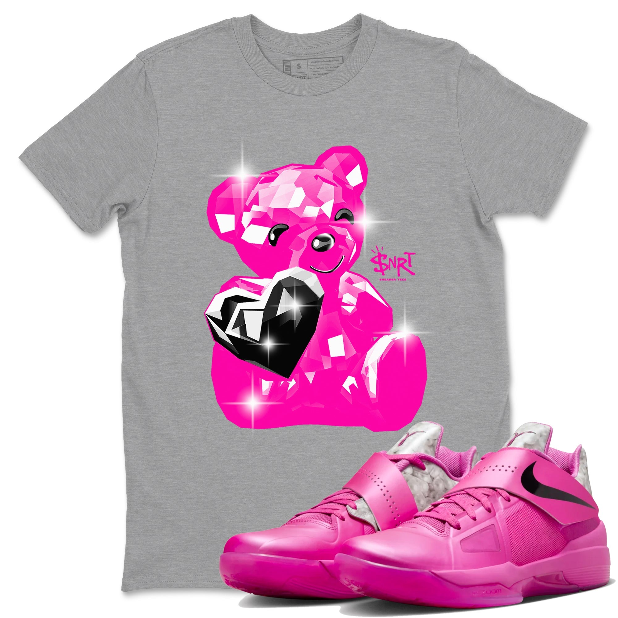 Nike KD 4 Retro Aunt Pearl shirts to match jordans Bear Germs sneaker match tees Nike KD 4 Aunt Pearl match shoes to clothes Drip Gear Zone unisex cotton Heather Grey 1 shirts