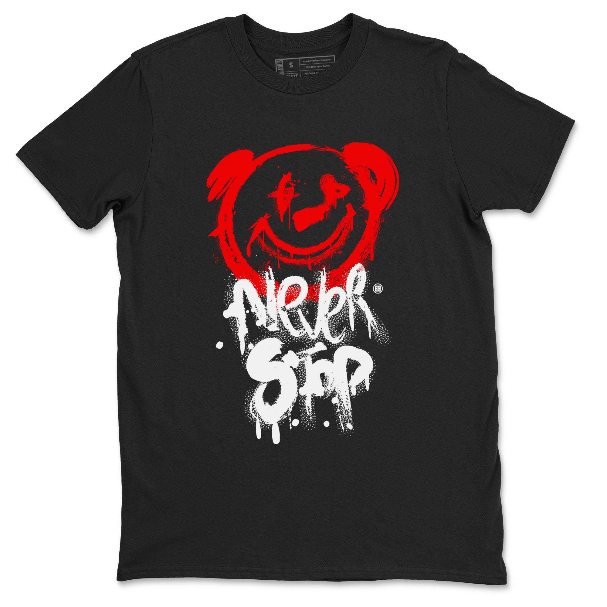 Jordan 1 University Red shirt to match jordans Bear Never Stop sneaker tees Air Jordan 1 University Red Drip Gear Zone Streetwear Casual Fit Black 2 T-Shirt