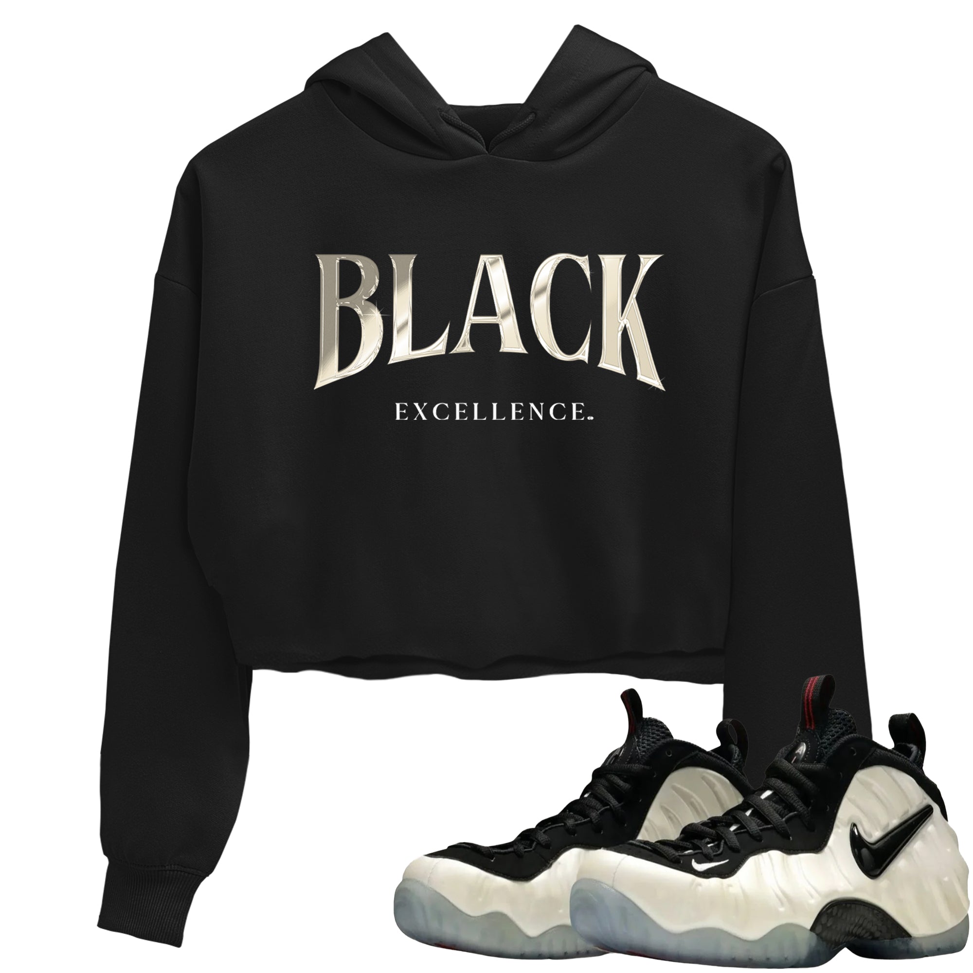 Sneaker Threads  Sneaker Tees To Match Air Foamposite One Pearl  Black Excellence Crop Tee Black 1. Perfect for Jordan releases 2025 colorways.