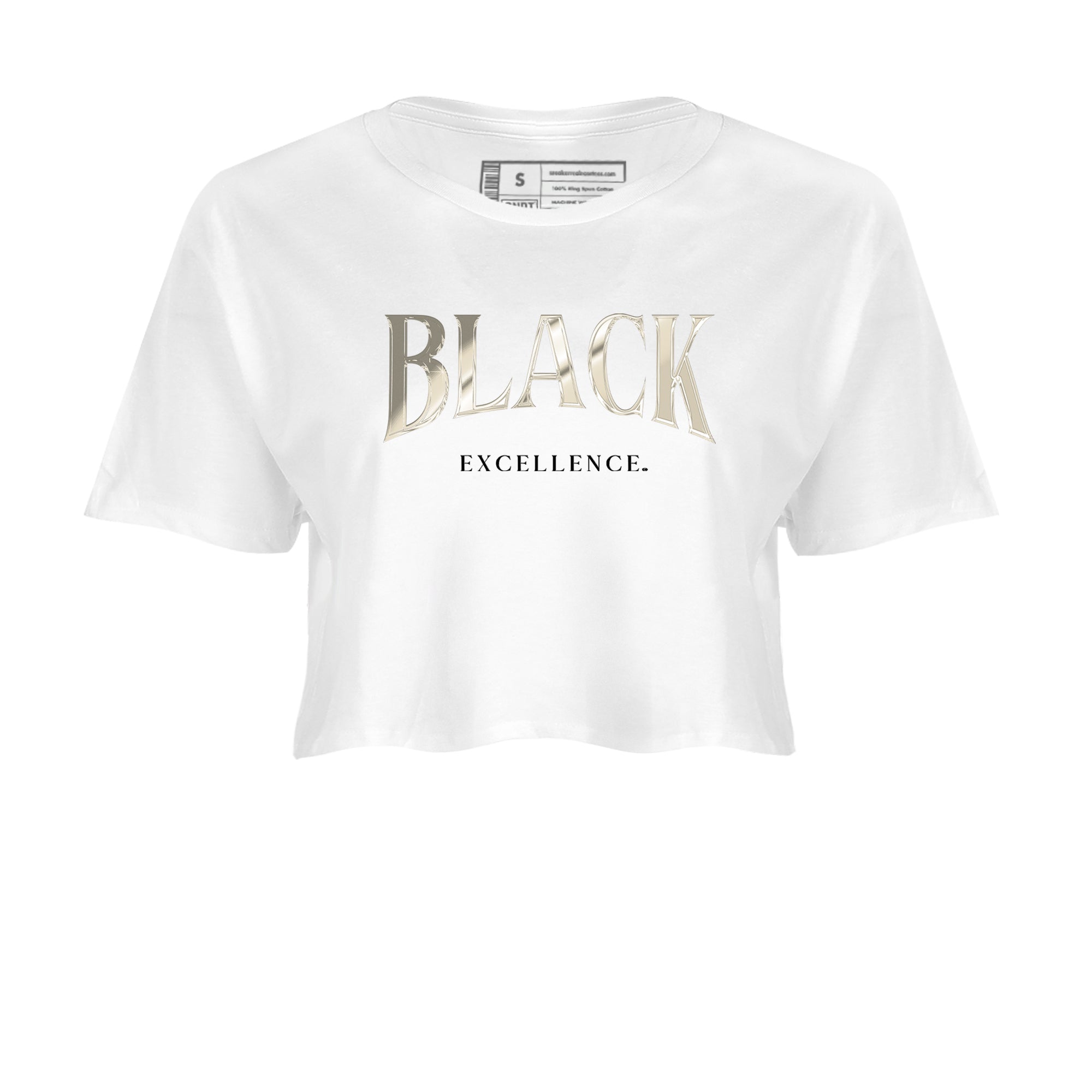 Sneaker Threads  Sneaker Tees To Match Air Foamposite One Pearl  Black Excellence Crop Tee White 2. Perfect for Jordan releases 2025 colorways.