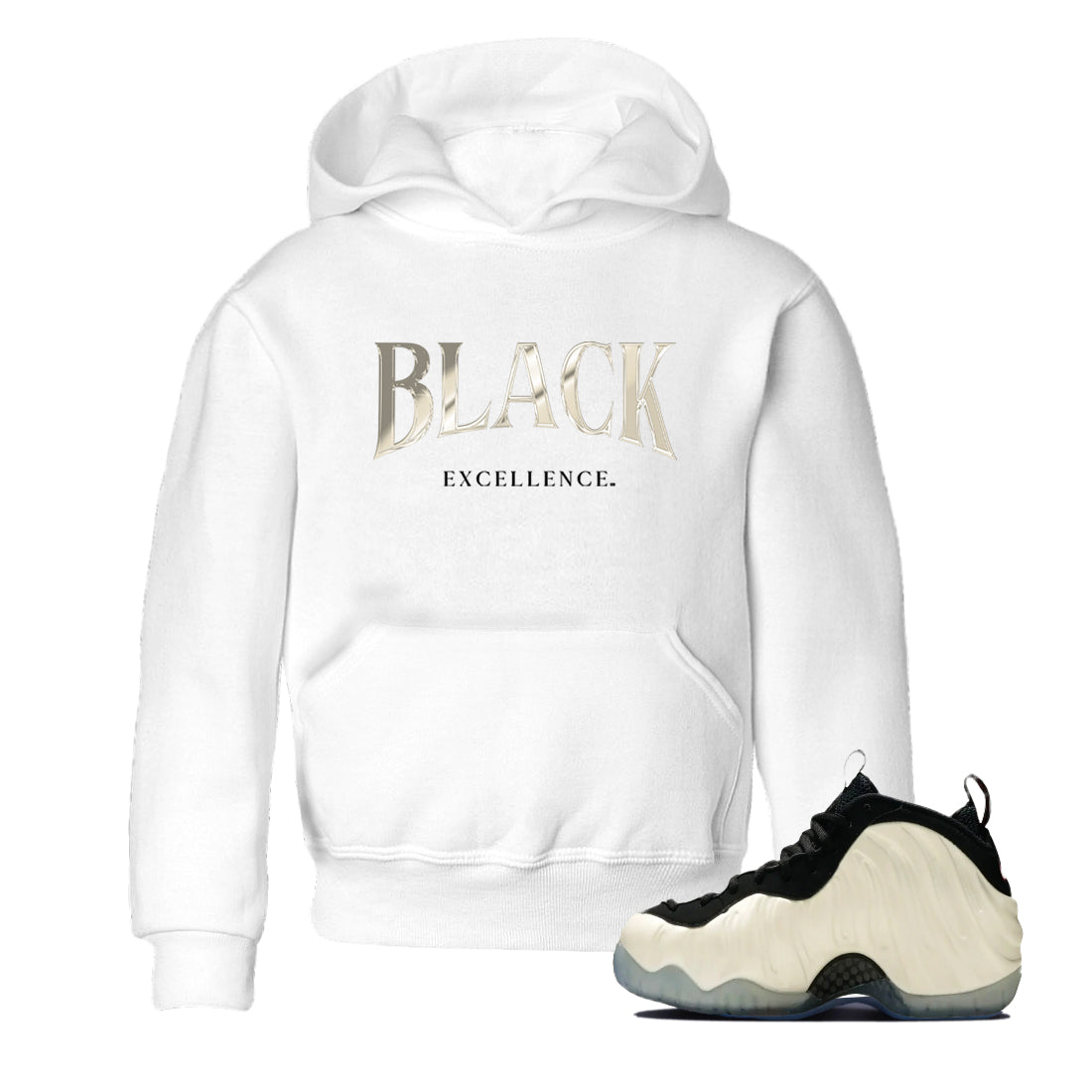 Sneaker Threads  Sneaker Tees To Match Air Foamposite One Pearl  Black Excellence Youth Graphic Tee White 1. Perfect for Jordan releases 2025 colorways.
