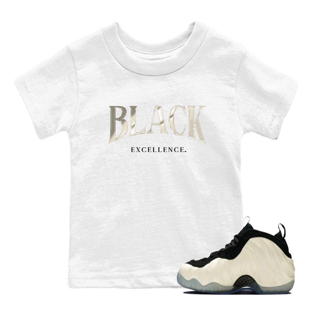 Sneaker Threads  Sneaker Tees To Match Air Foamposite One Pearl  Black Excellence Youth Graphic Tee White 1. Perfect for Jordan releases 2025 colorways.