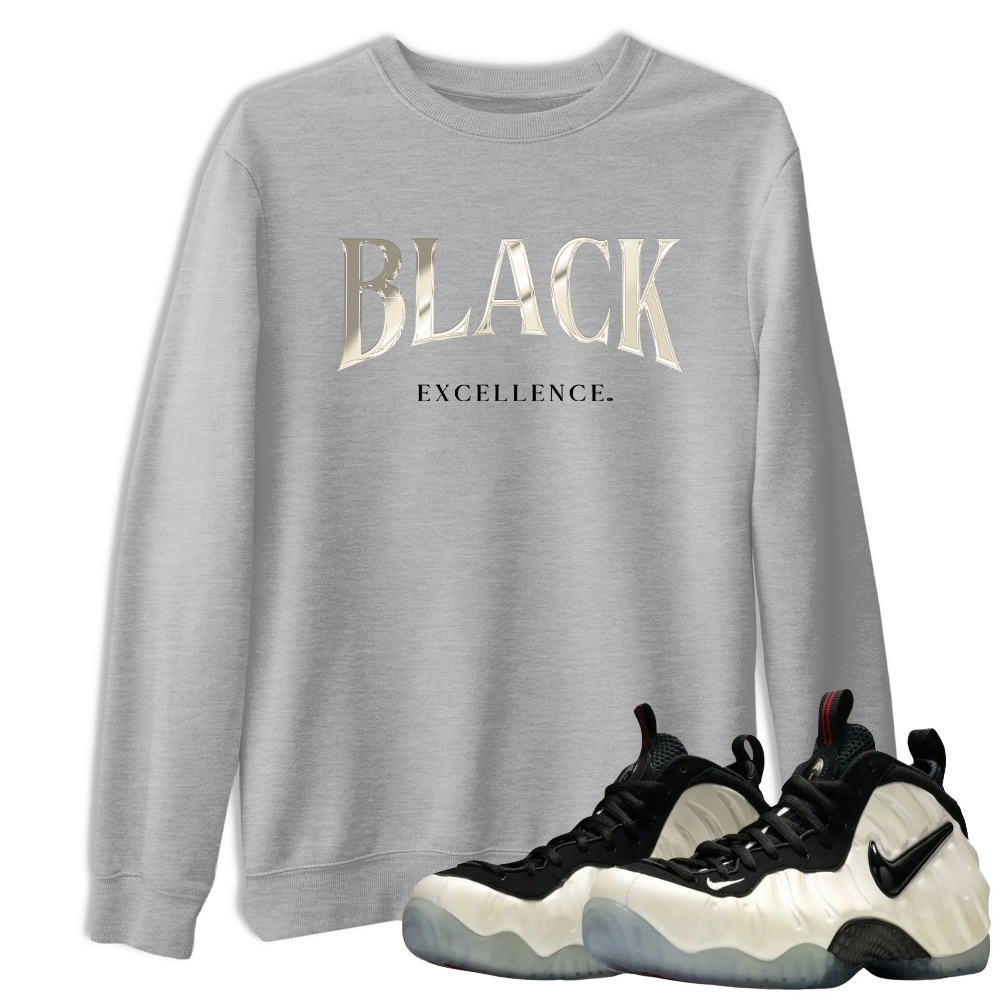 Sneaker Threads  Sneaker Tees To Match Air Foamposite One Pearl  Black Excellence Graphic Tee Heather Grey 1. Perfect for Jordan releases 2025 colorways.