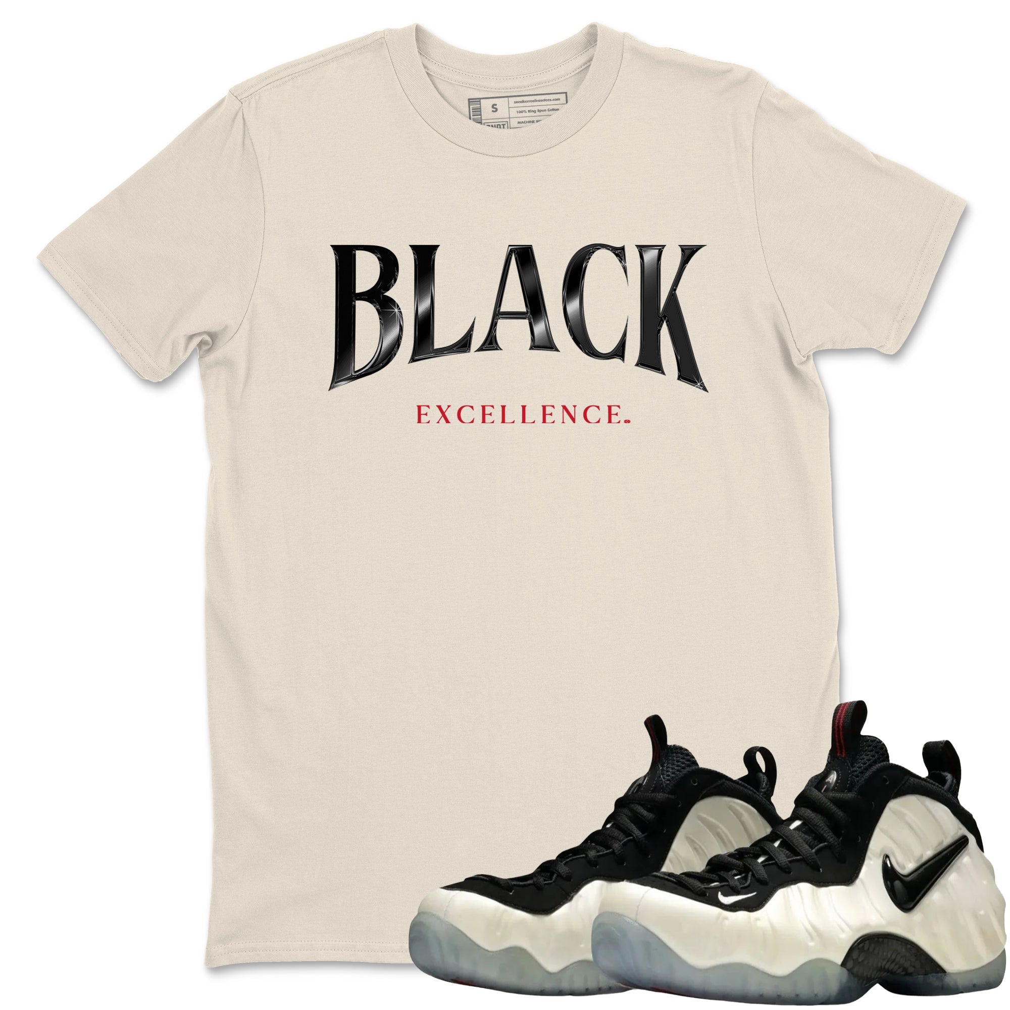 Sneaker Threads  Sneaker Tees To Match Air Foamposite One Pearl  Black Excellence Graphic Tee Natural 1. Perfect for Jordan releases 2025 colorways.
