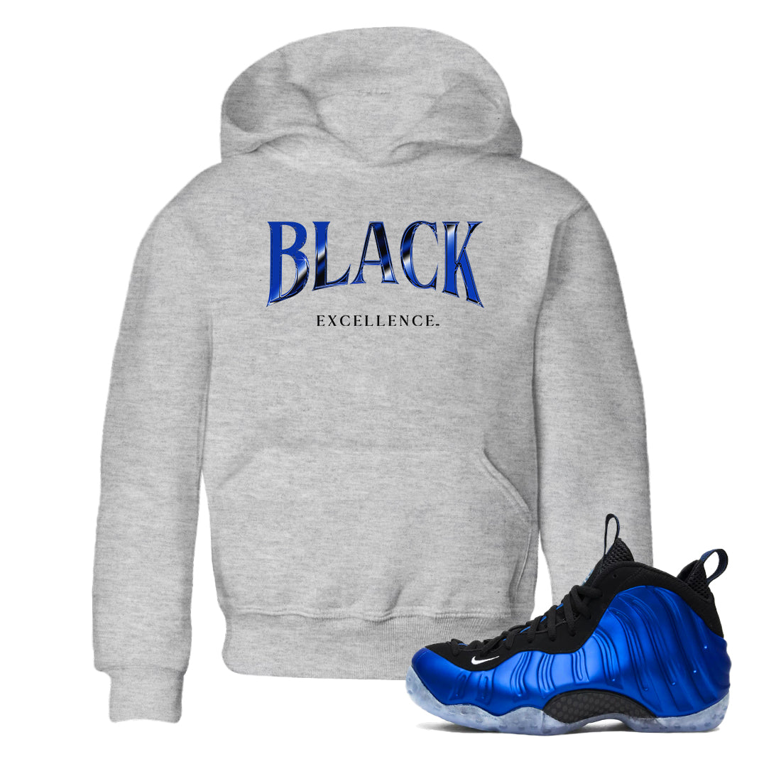 Foams One Royal shirts to match jordans Black Excellence sneaker match tees Air Foamposite One Royal match shoes to clothes Drip Gear Zone Youth Baby Heather Grey 1 tee