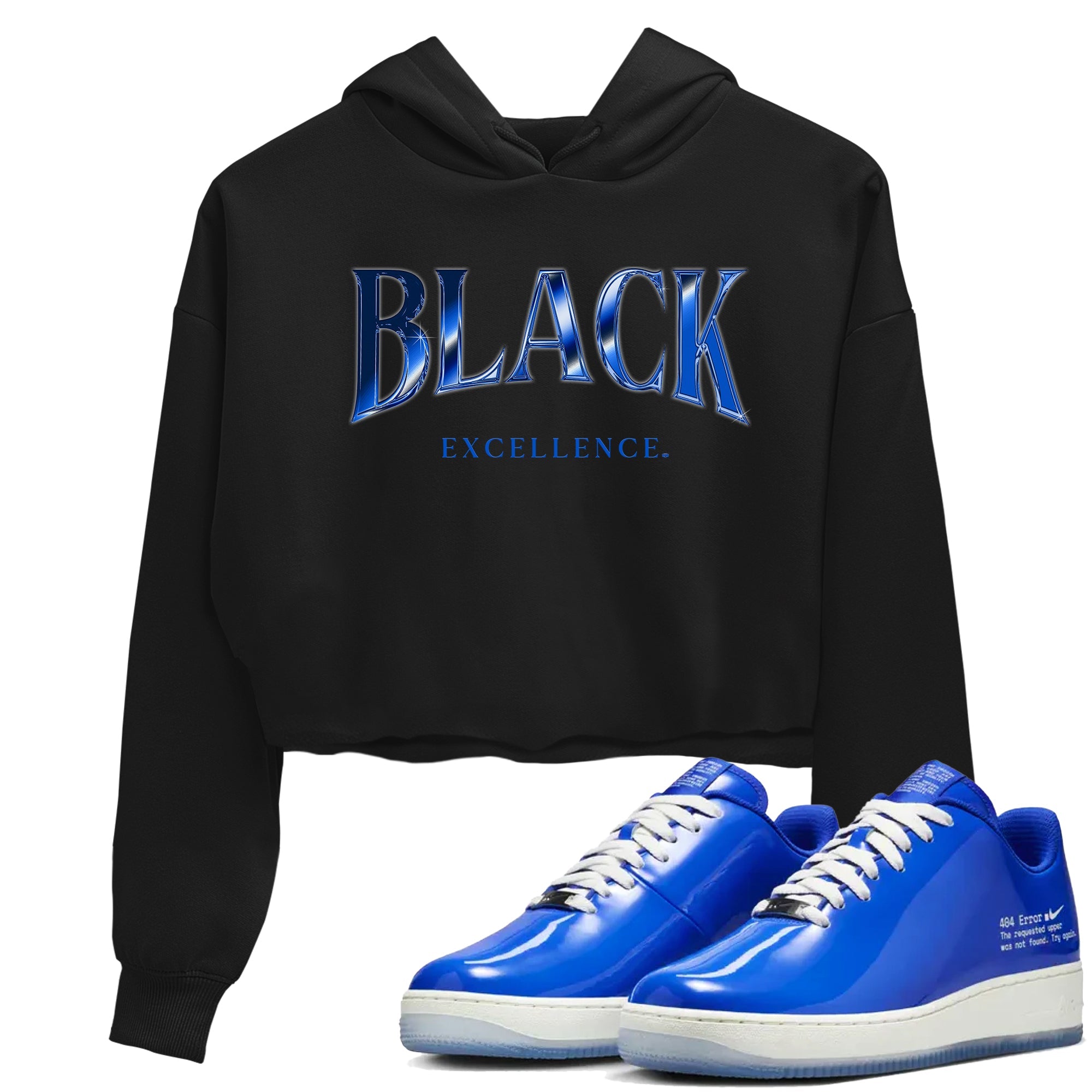 Air Force 1 404 Error shirt to match jordans Black Excellence sneaker tees Air Force 1 404 Error Drip Gear Zone Black 1 crop length shirt