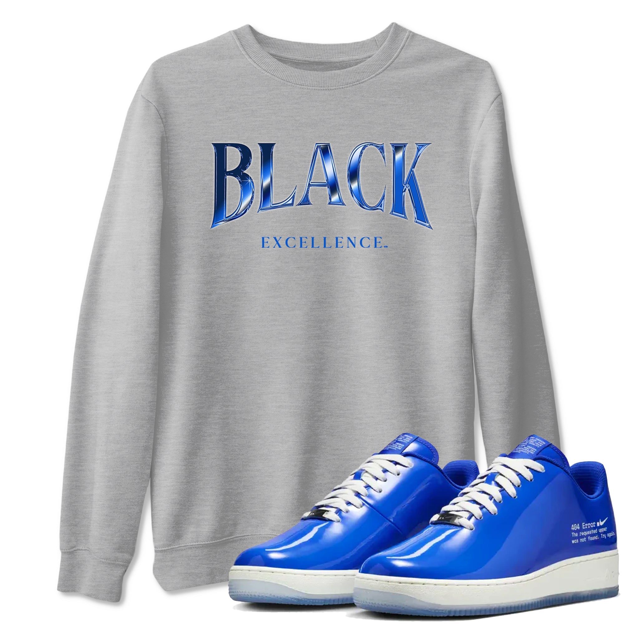 Air Force 1 404 Error shirt to match jordans Black Excellence sneaker tees Air Force 1 404 Error Drip Gear Zone unisex cotton Heather Grey 1 crew neck shirt