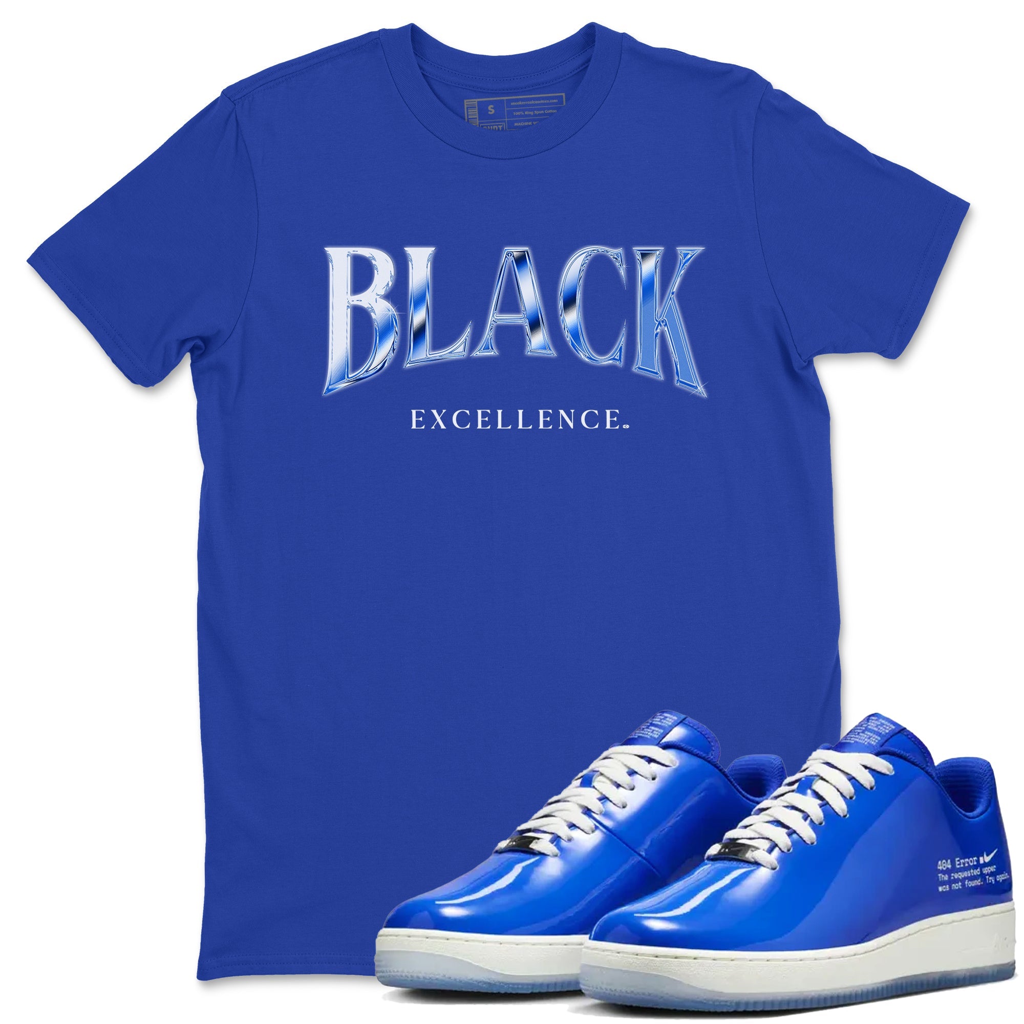 Air Force 1 404 Error shirt to match jordans Black Excellence sneaker tees Air Force 1 404 Error Drip Gear Zone unisex cotton Royal Blue 1 crew neck shirt