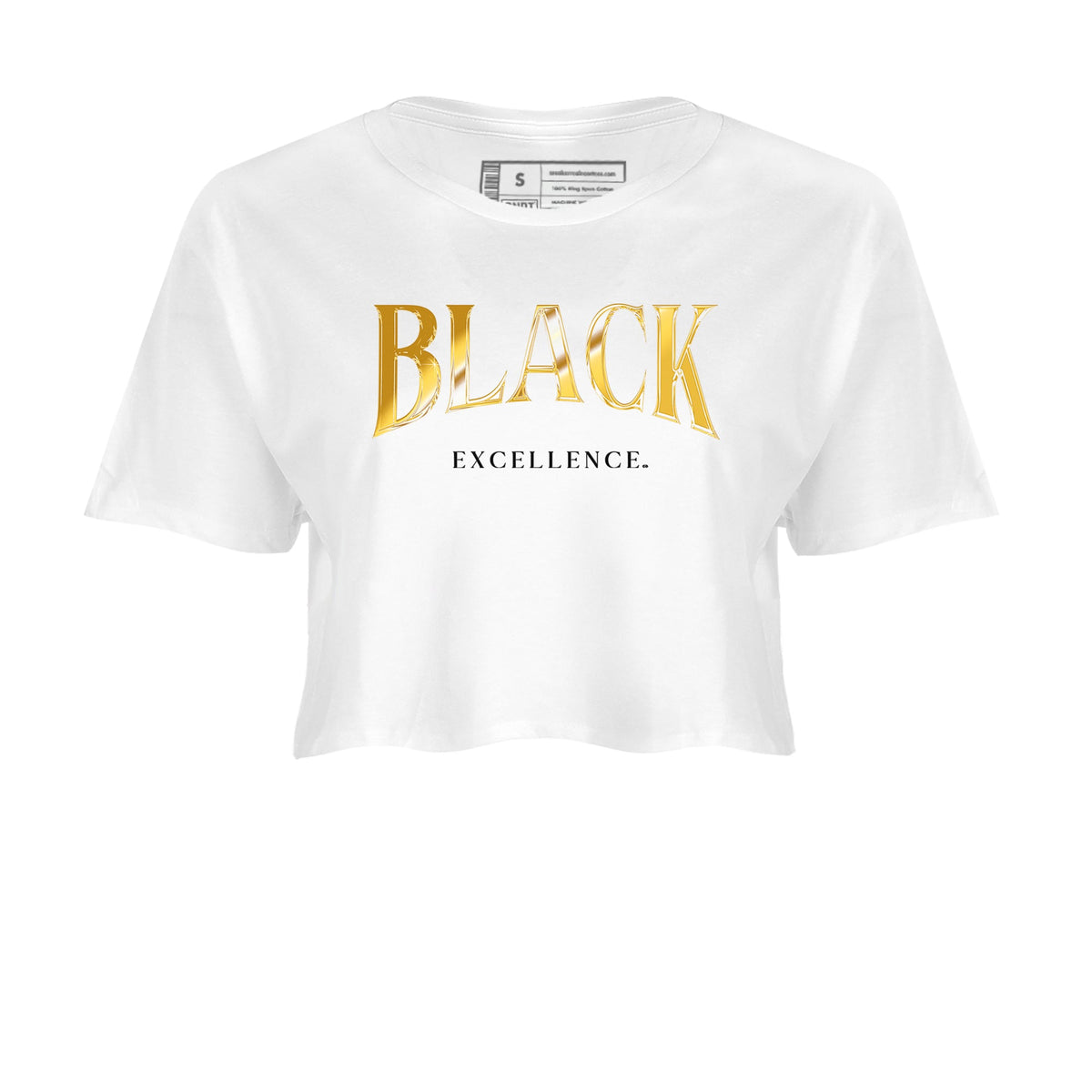1s Black Metallic Gold shirts to match jordans Black Excellence sneaker match tees Air Jordan 1 Black Metallic Gold Drip Gear Zone unisex cotton White 2 Crop Shirts