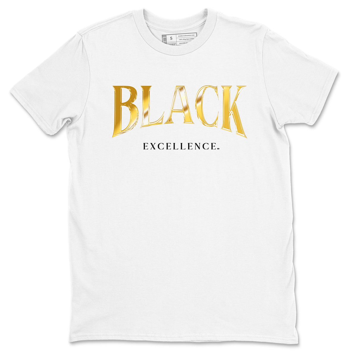1s Black Metallic Gold shirts to match jordans Black Excellence sneaker match tees Air Jordan 1 Black Metallic Gold Drip Gear Zone unisex cotton White 2 crew neck shirts