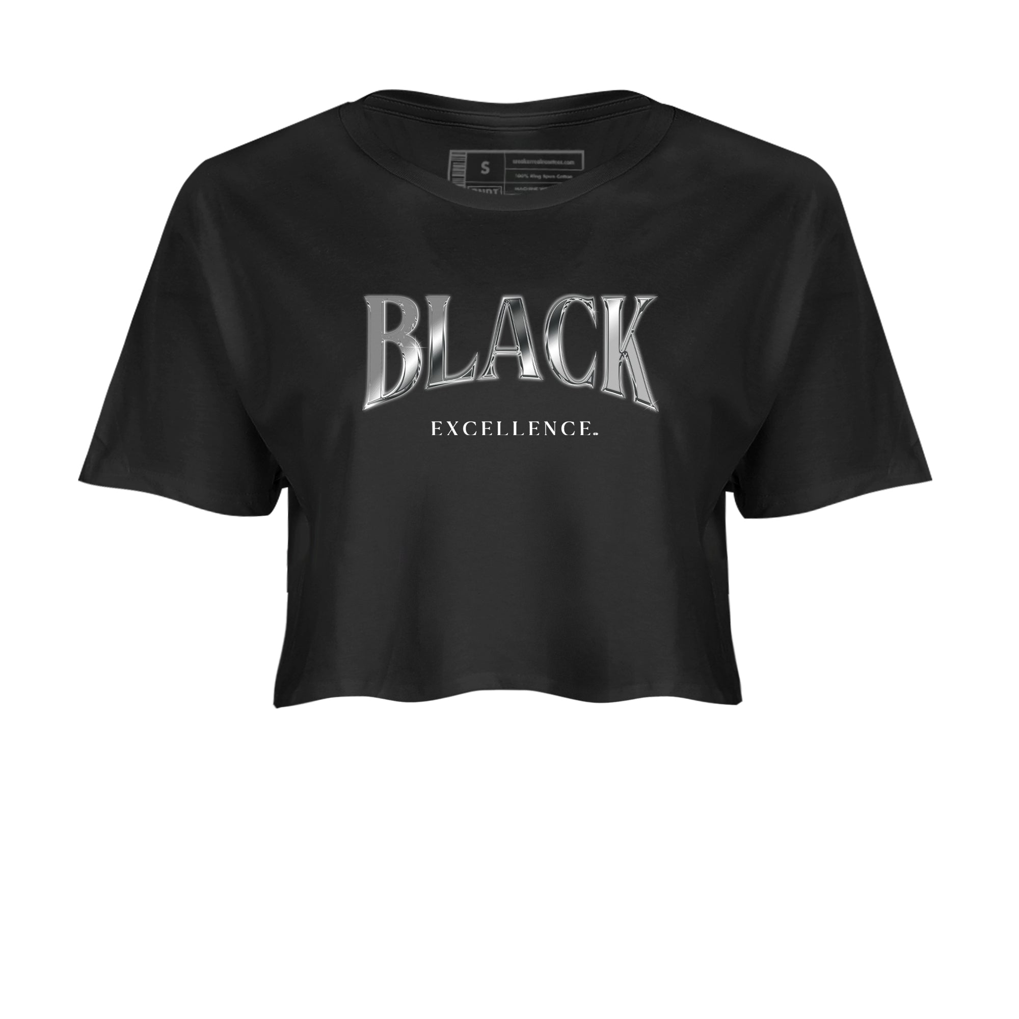 Sneaker Threads  Sneaker Tees To Match Air Jordan 4 Black Cat  Black Excellence Crop Tee Black 2. Perfect for Jordan releases 2025 colorways.