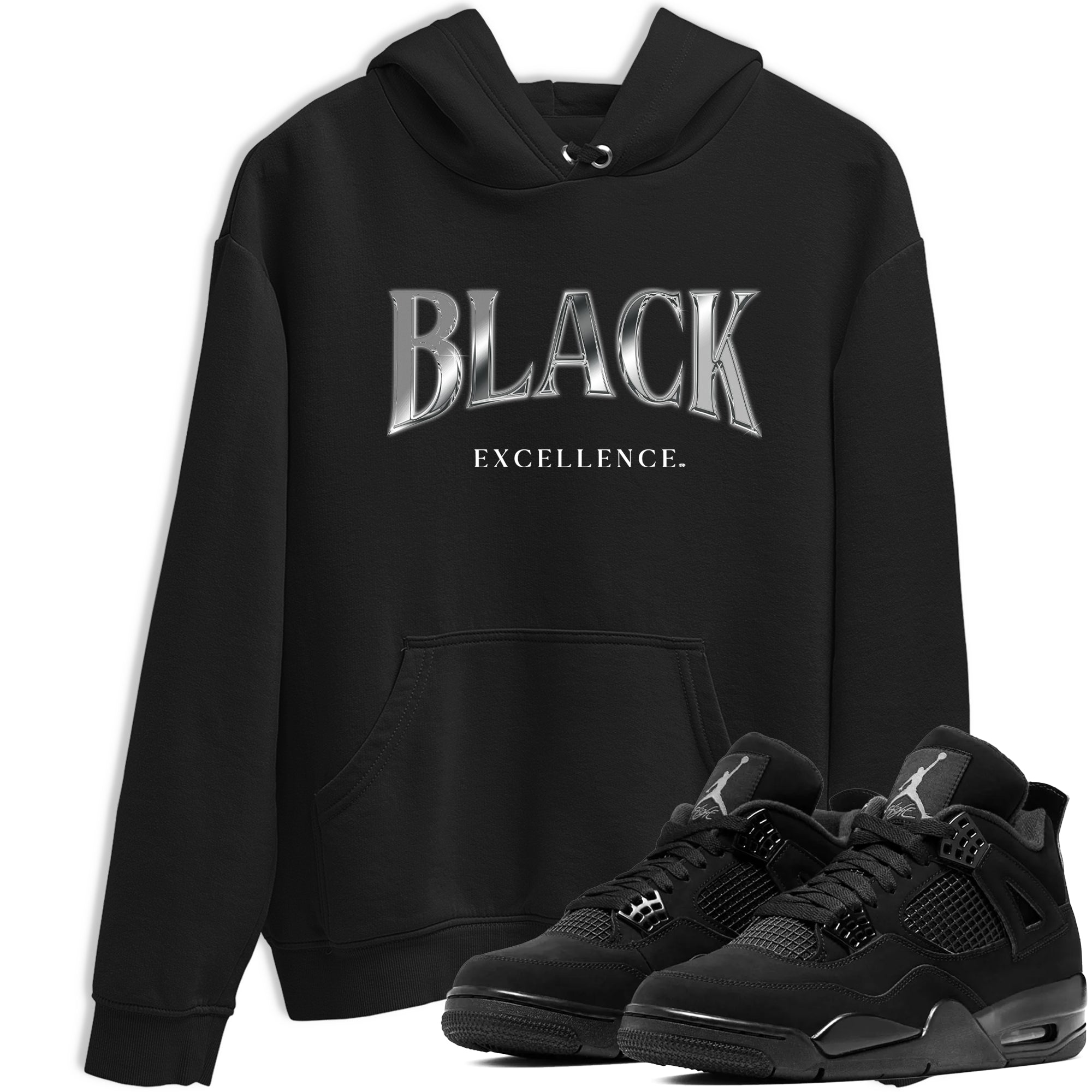 Sneaker Threads  Sneaker Tees To Match Air Jordan 4 Black Cat  Black Excellence Graphic Tee Black 1. Perfect for Jordan releases 2025 colorways.