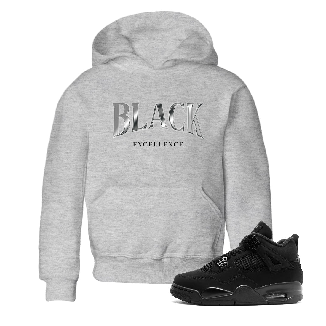 Sneaker Threads  Sneaker Tees To Match Air Jordan 4 Black Cat  Black Excellence Youth Graphic Tee Heather Grey 1. Perfect for Jordan releases 2025 colorways.