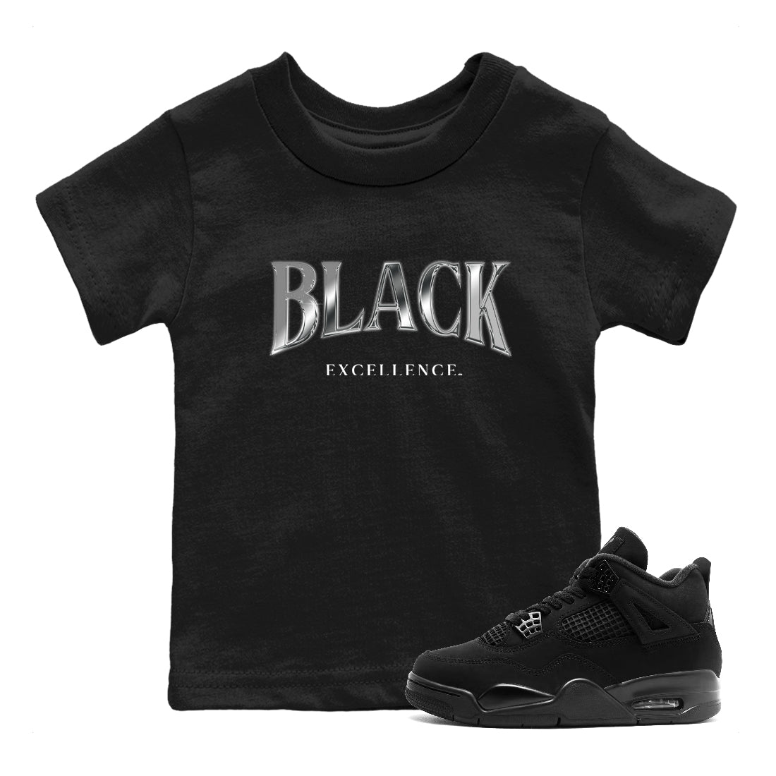 Sneaker Threads  Sneaker Tees To Match Air Jordan 4 Black Cat  Black Excellence Youth Graphic Tee Black 1. Perfect for Jordan releases 2025 colorways.