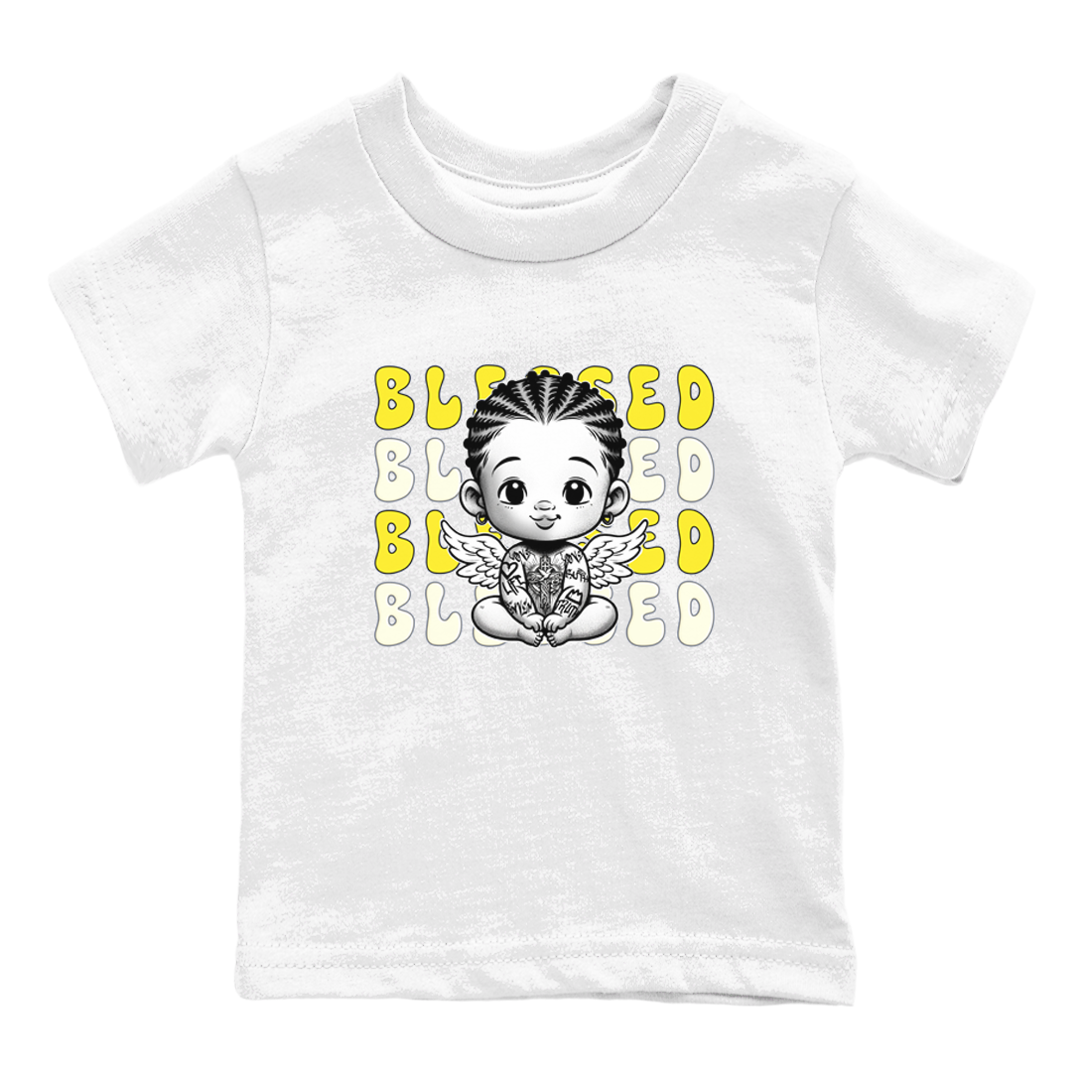 Air Jordan 4 Vivid Sulfur shirt to match jordans Blessed sneaker tees 4s Vivid Sulfur Drip Gear Zone baby toddler White 2 cotton Shirt