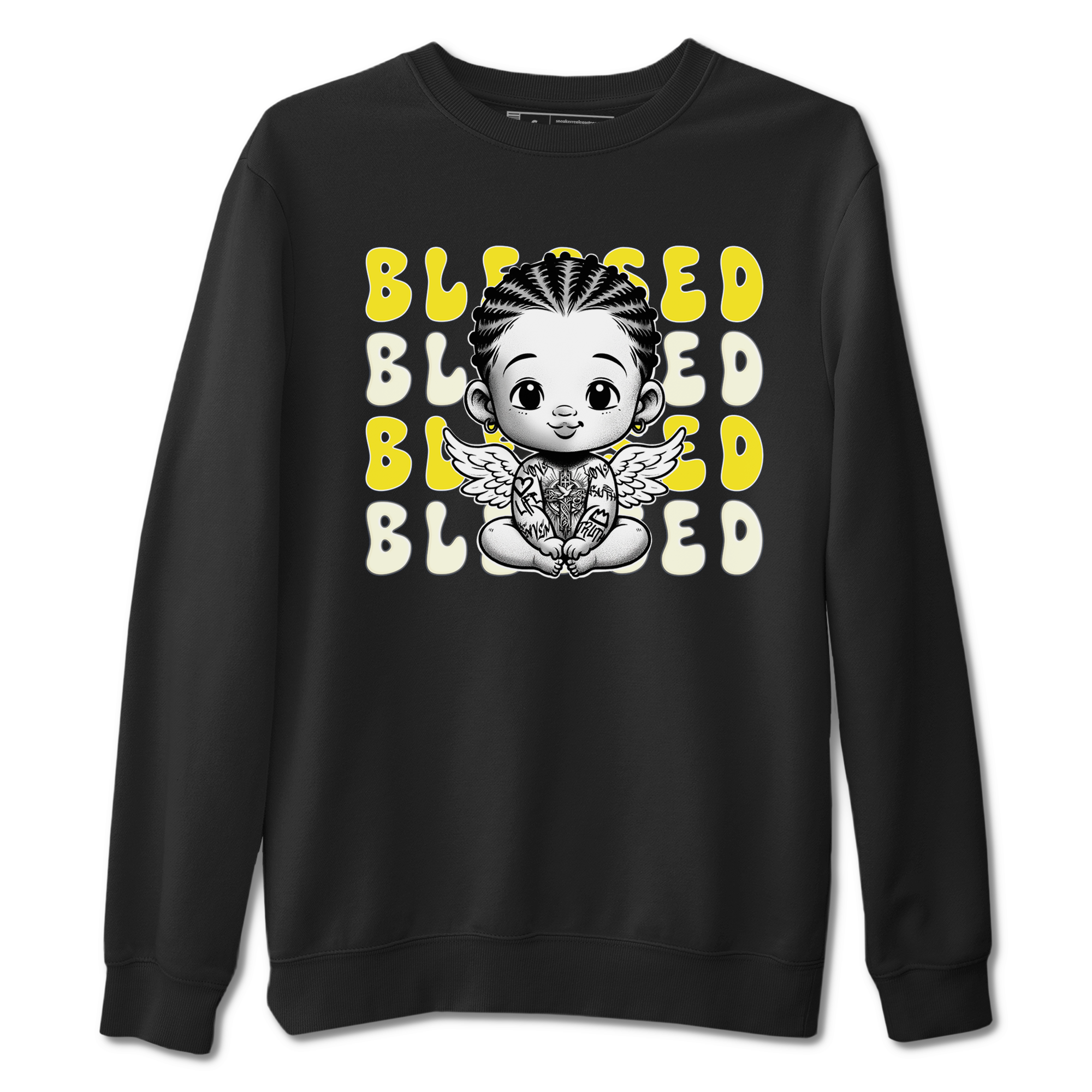 Air Jordan 4 Vivid Sulfur shirt to match jordans Blessed sneaker tees 4s Vivid Sulfur Drip Gear Zone unisex cotton Black 2 crew neck shirt