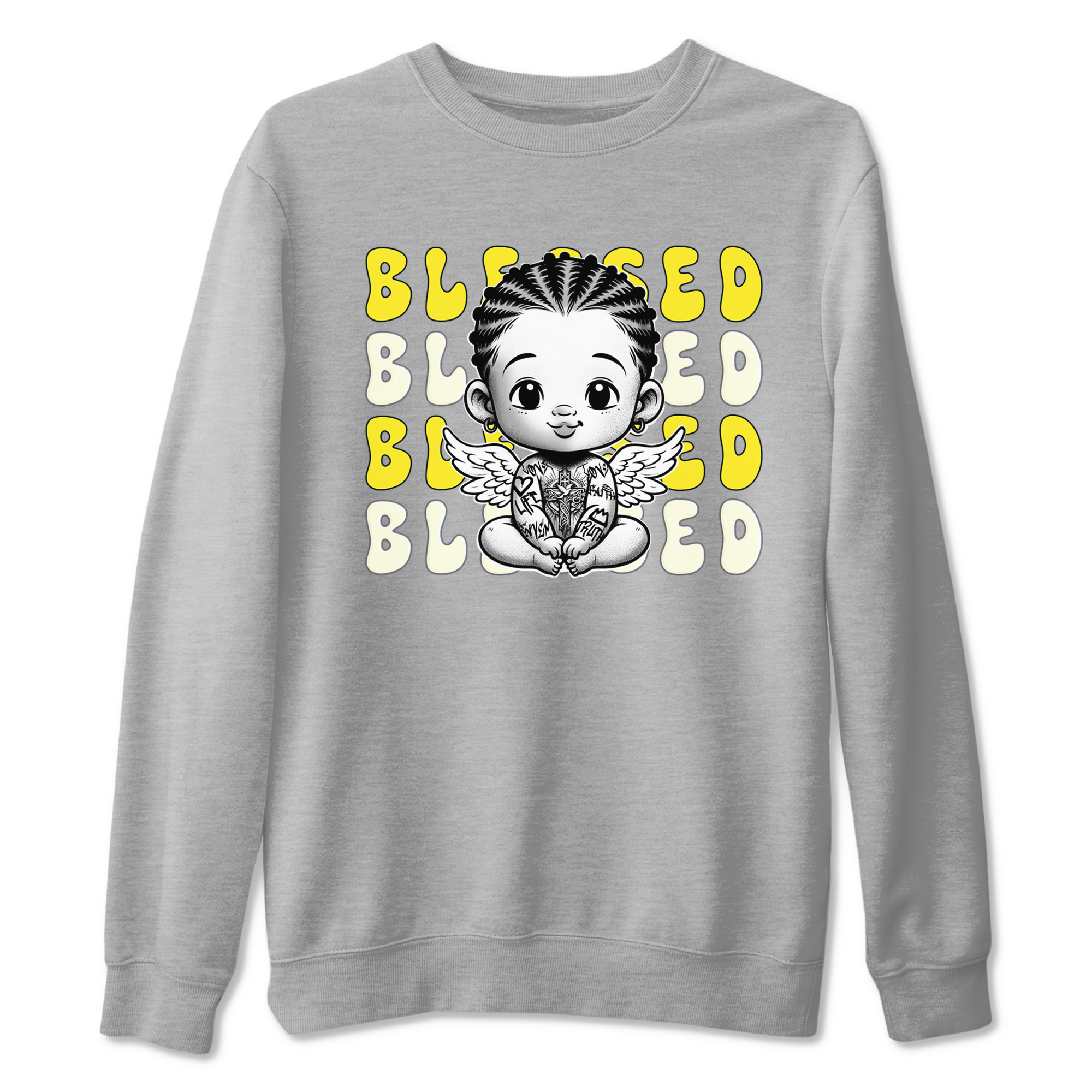 Air Jordan 4 Vivid Sulfur shirt to match jordans Blessed sneaker tees 4s Vivid Sulfur Drip Gear Zone unisex cotton Heather Grey 2 crew neck shirt