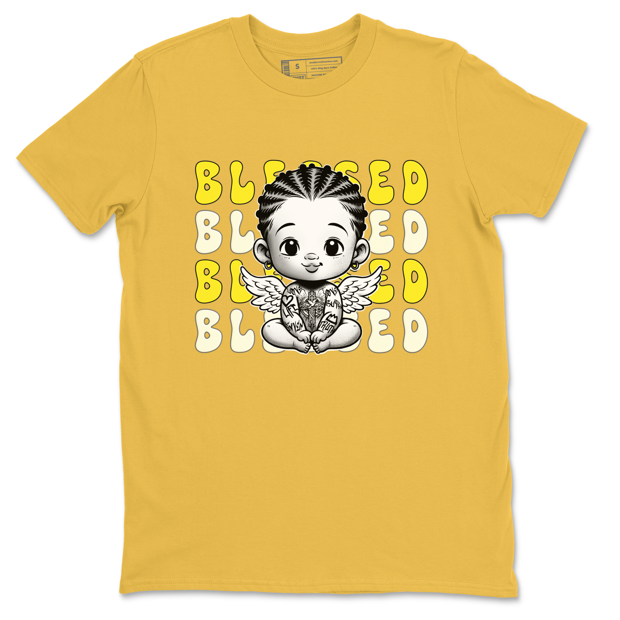 Air Jordan 4 Vivid Sulfur shirt to match jordans Blessed sneaker tees 4s Vivid Sulfur Drip Gear Zone unisex cotton Daisy 2 crew neck shirt