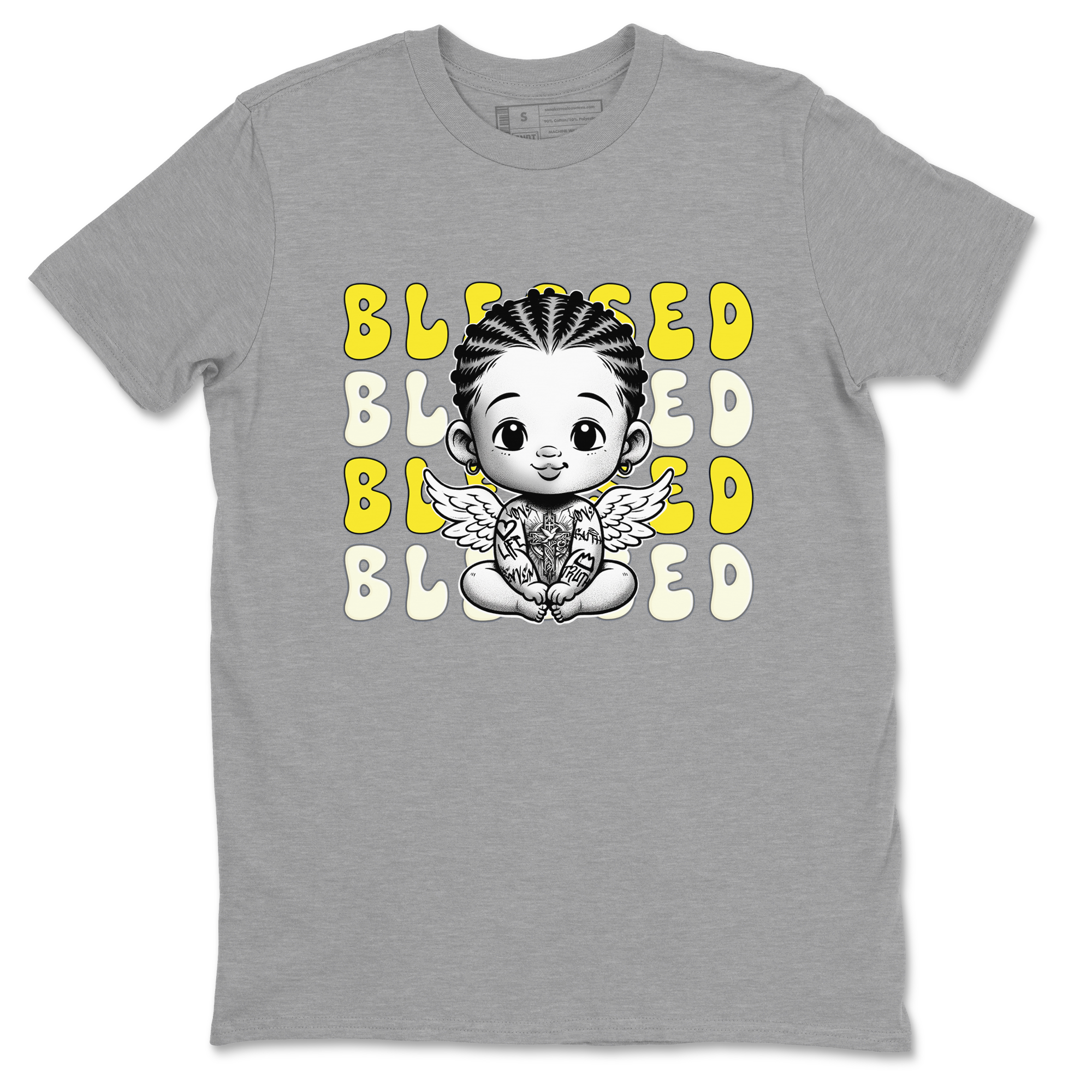 Air Jordan 4 Vivid Sulfur shirt to match jordans Blessed sneaker tees 4s Vivid Sulfur Drip Gear Zone unisex cotton Heather Grey 2 crew neck shirt