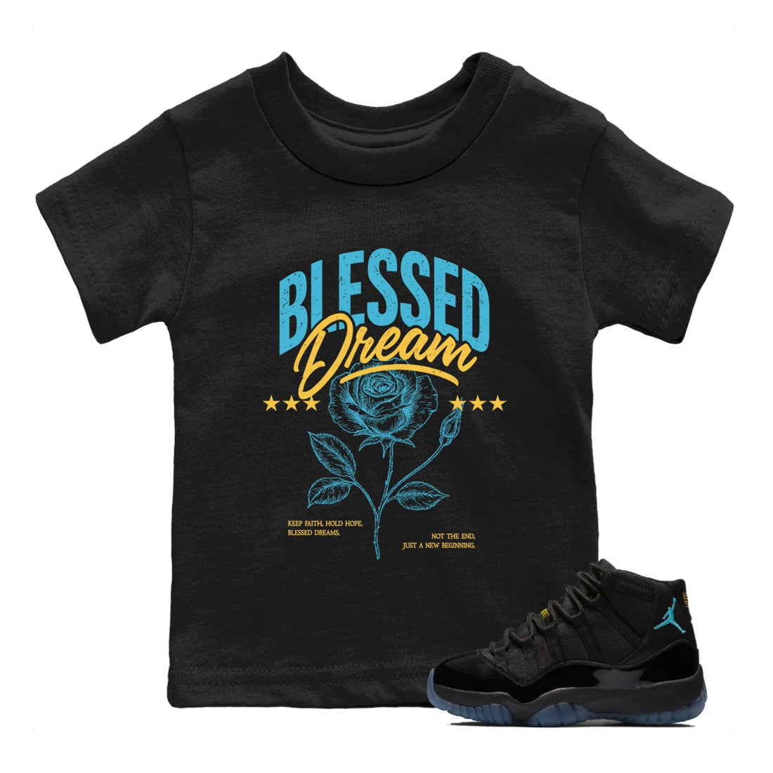 Sneaker Threads  Sneaker Tees To Match Air Jordan 11 Retro Gamma  Blessed Dream Youth Graphic Tee Black 1. Perfect for Jordan releases 2025 colorways.