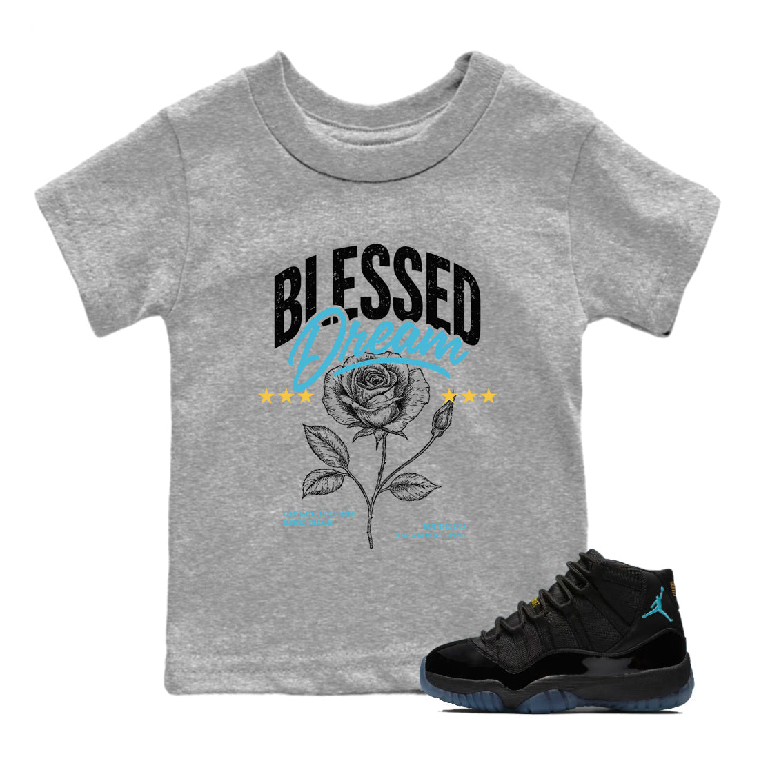 Sneaker Threads  Sneaker Tees To Match Air Jordan 11 Retro Gamma  Blessed Dream Youth Graphic Tee Heather Grey 1. Perfect for Jordan releases 2025 colorways.