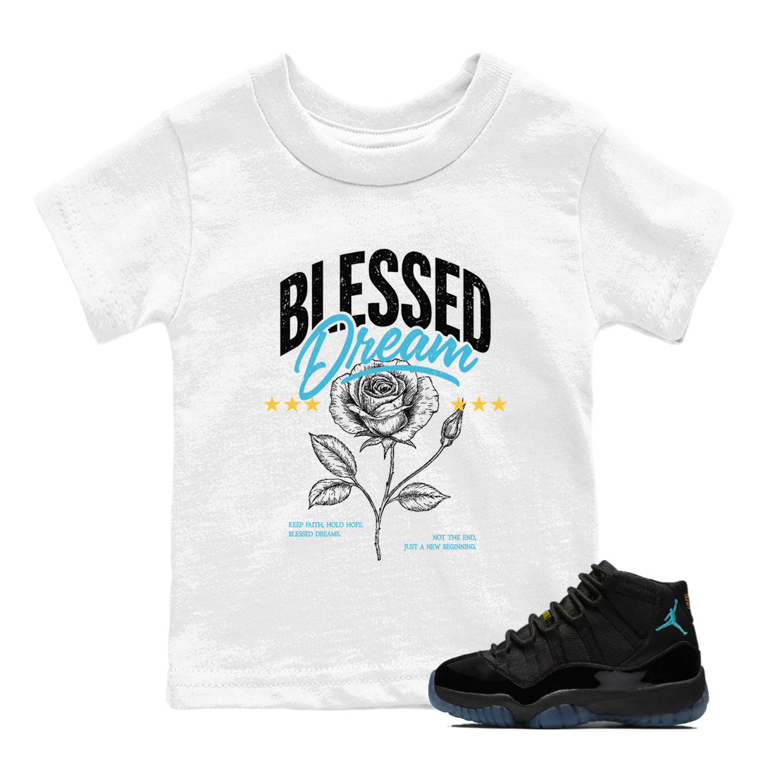 Sneaker Threads  Sneaker Tees To Match Air Jordan 11 Retro Gamma  Blessed Dream Youth Graphic Tee White 1. Perfect for Jordan releases 2025 colorways.